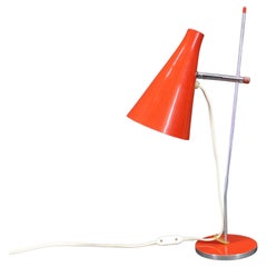 Vintage 1960s Josef Hurka Red Table Lamp for Lidokov , Czechoslovakia