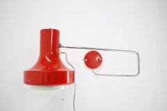 1960s Josef Hurka Red Wall Lamp, Czechoslovakia