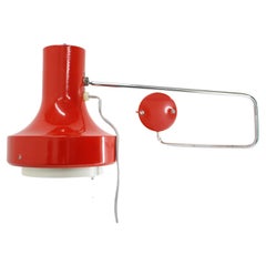 1960s Josef Hurka Red Wall Lamp, Czechoslovakia