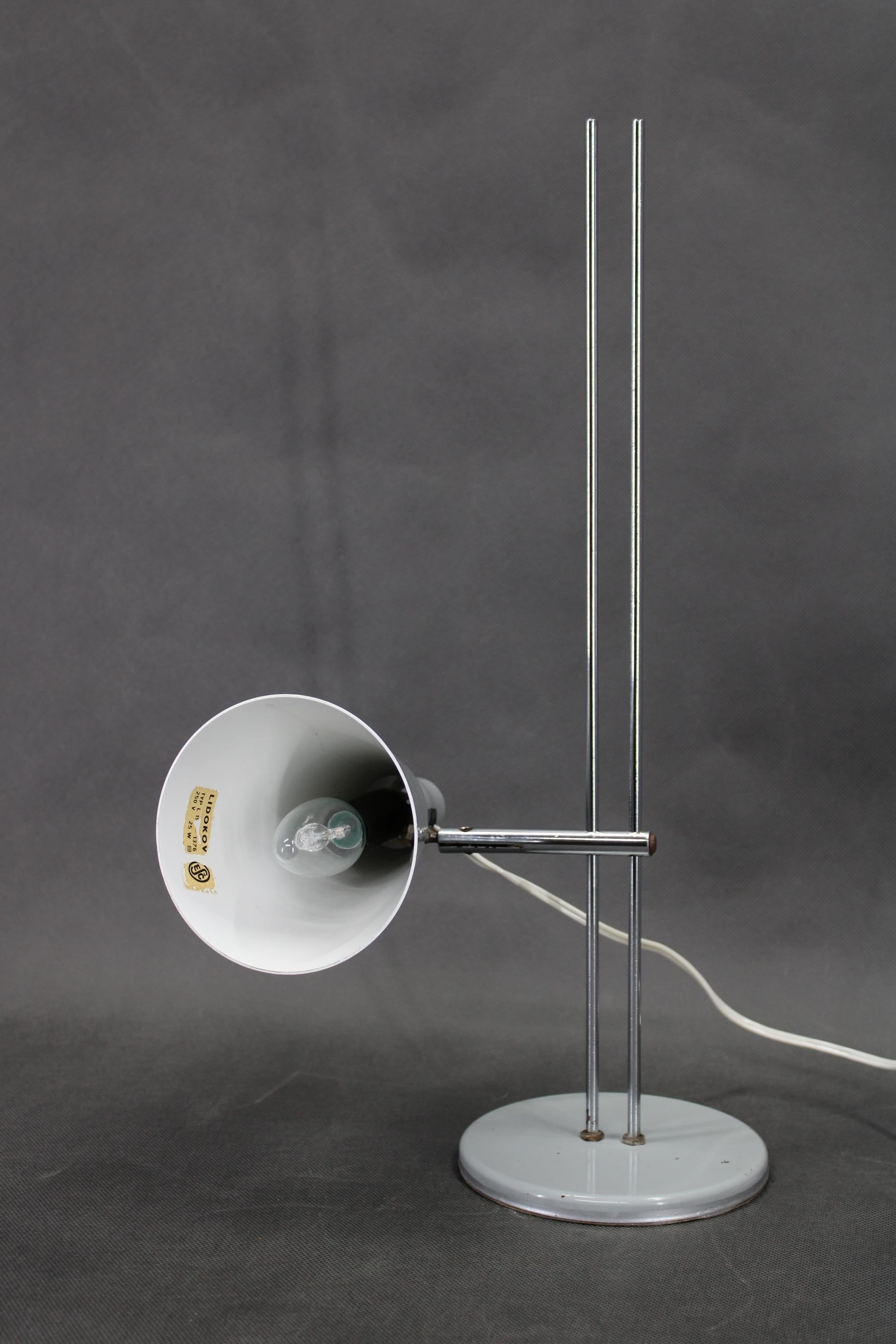 Metal 1960s Josef Hurka Table Lamp for Lidokov , Czechoslovakia For Sale