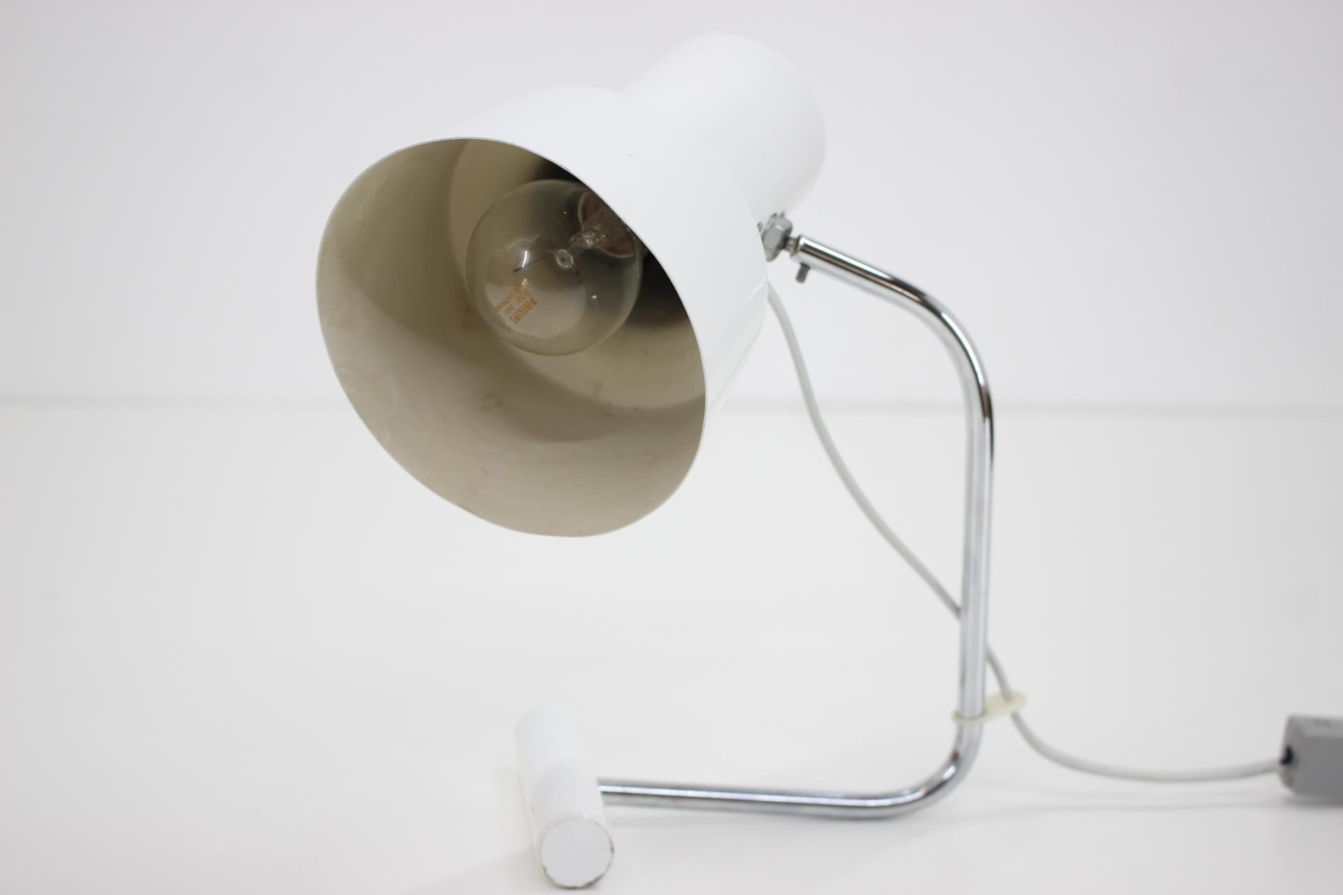 Mid-Century Modern 1960s Josef Hurka White Small Lamp, Czechoslovakia For Sale