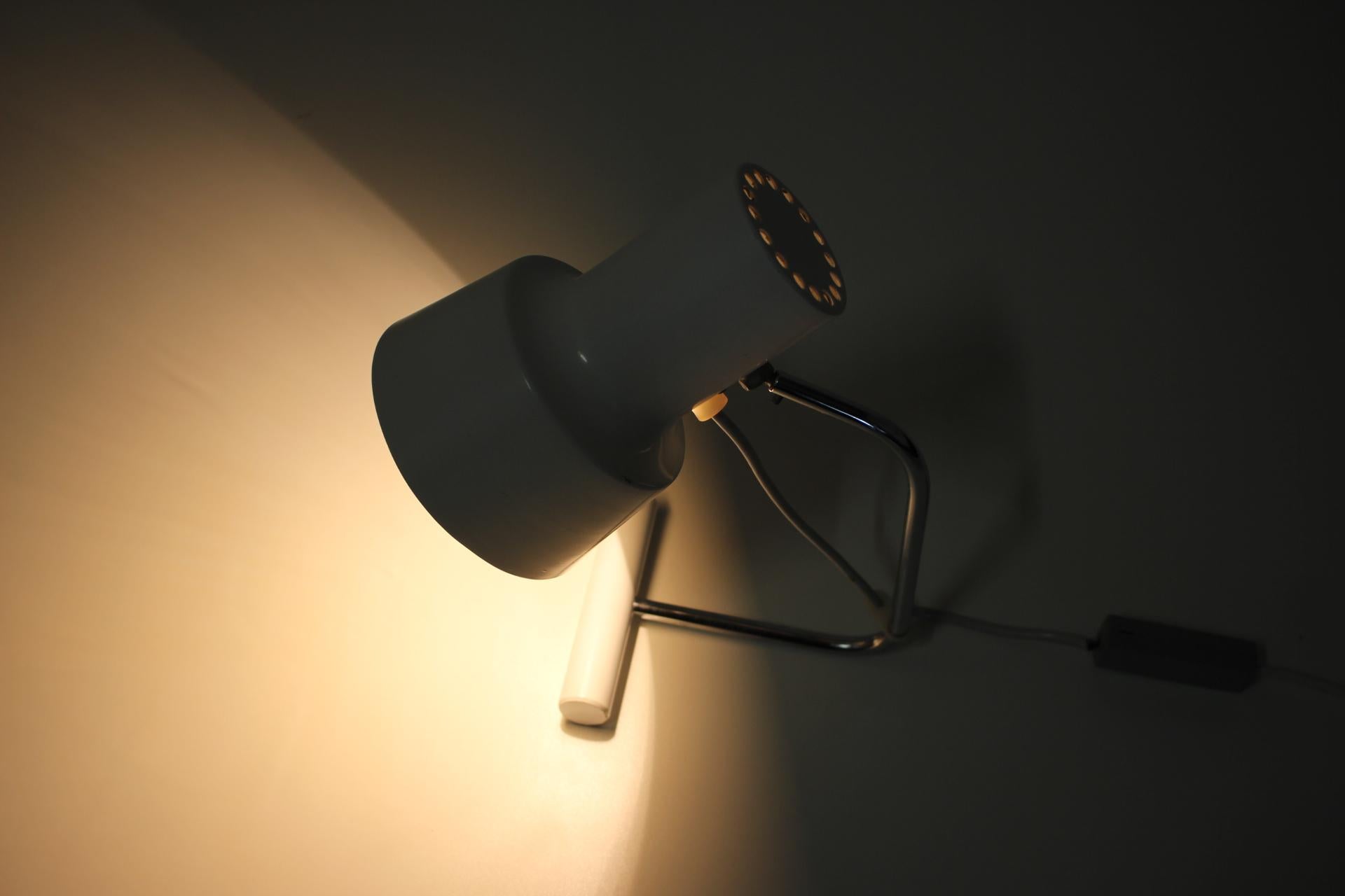 Iron 1960s Josef Hurka White Small Lamp, Czechoslovakia For Sale