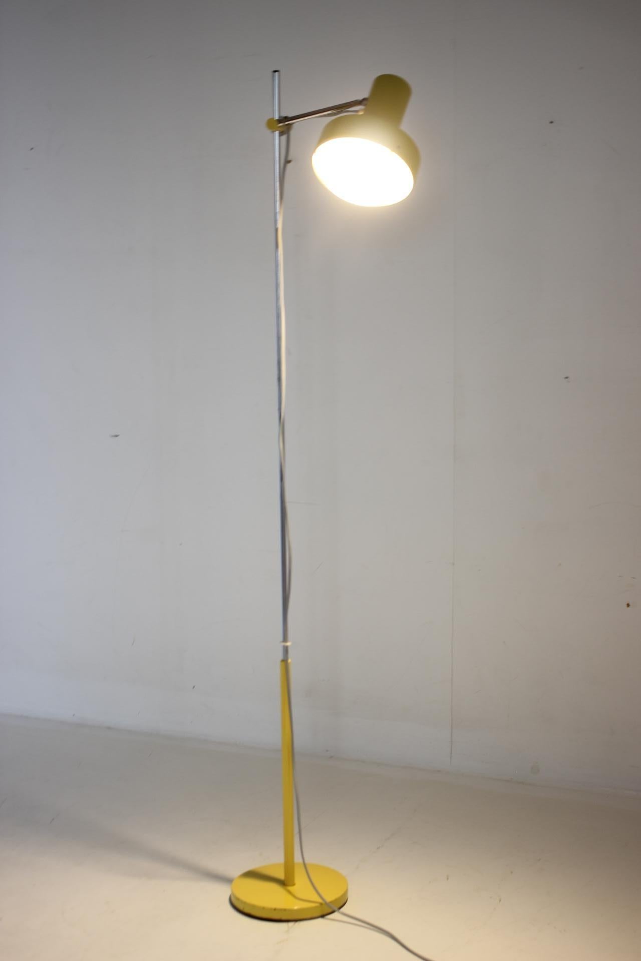 Mid-20th Century 1960s Josef Hurka Yellow Floor Lamp, Czechoslovakia