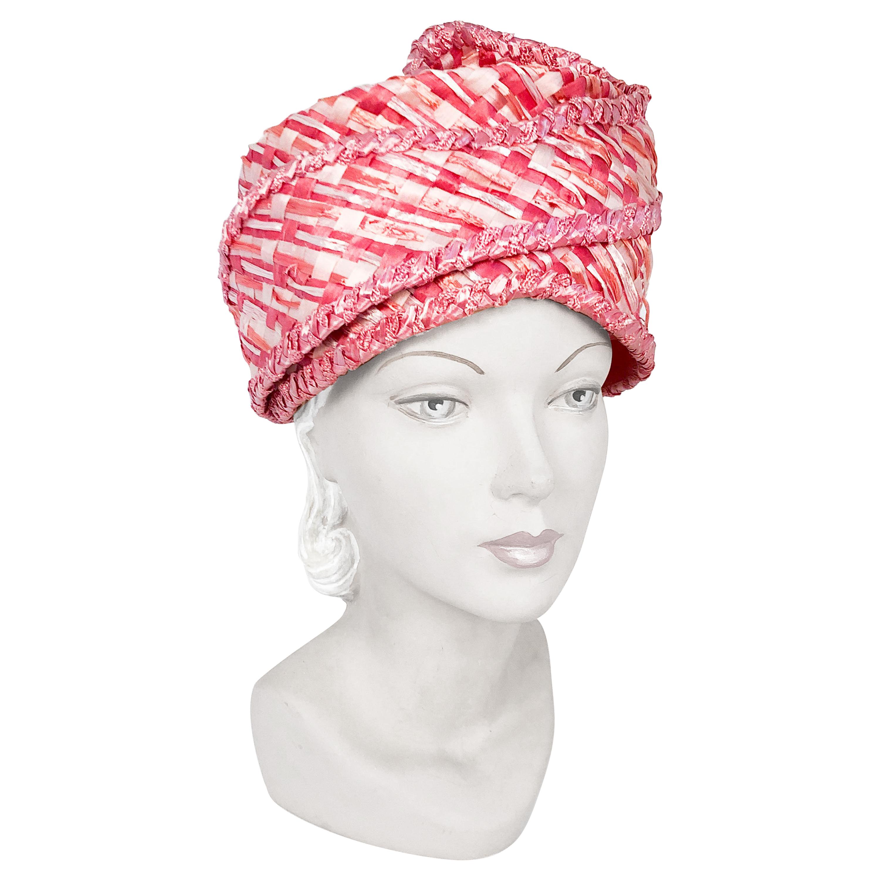 1960's Joseph Magnin Sculpted Raffia Turban