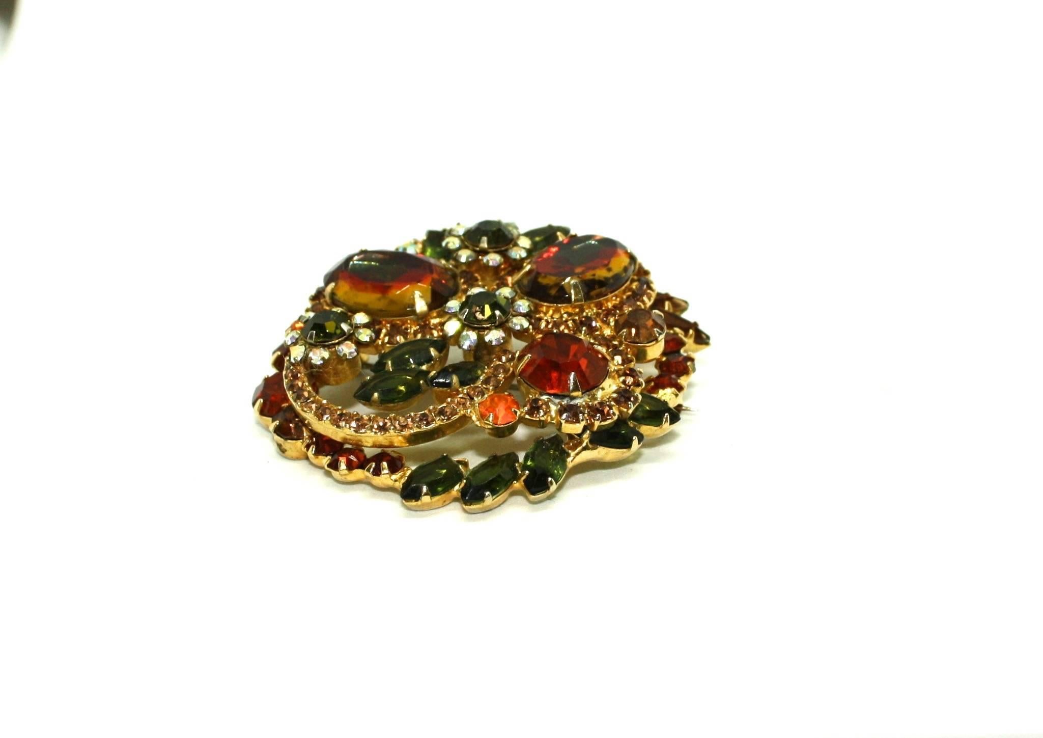 Contemporary 1960's Juliana Brooch by DeLizza & Elster For Sale
