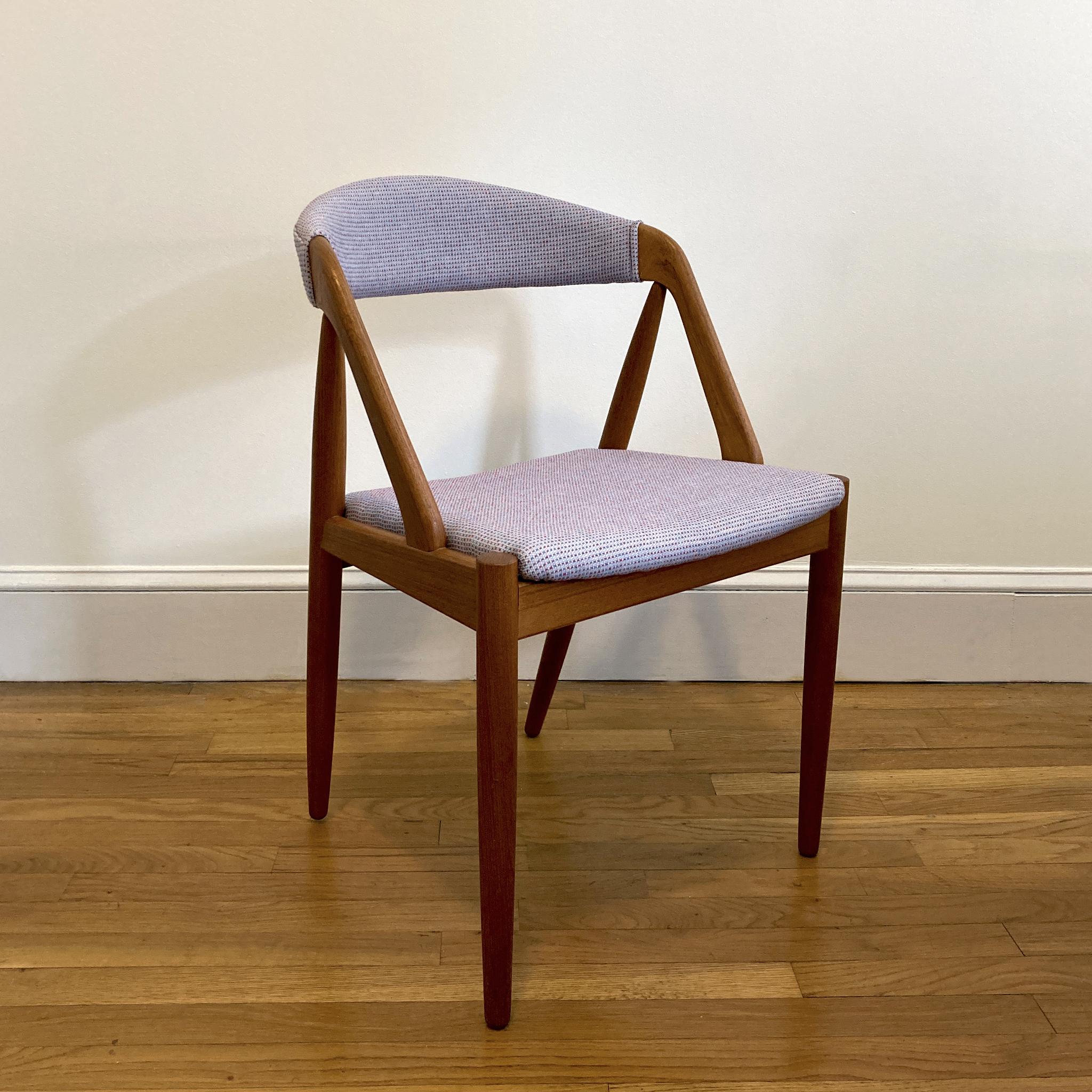 Mid-Century Modern 1960's Kai Kristiansen Model 31 Danish Lilac Tweed Chair Reupholstered