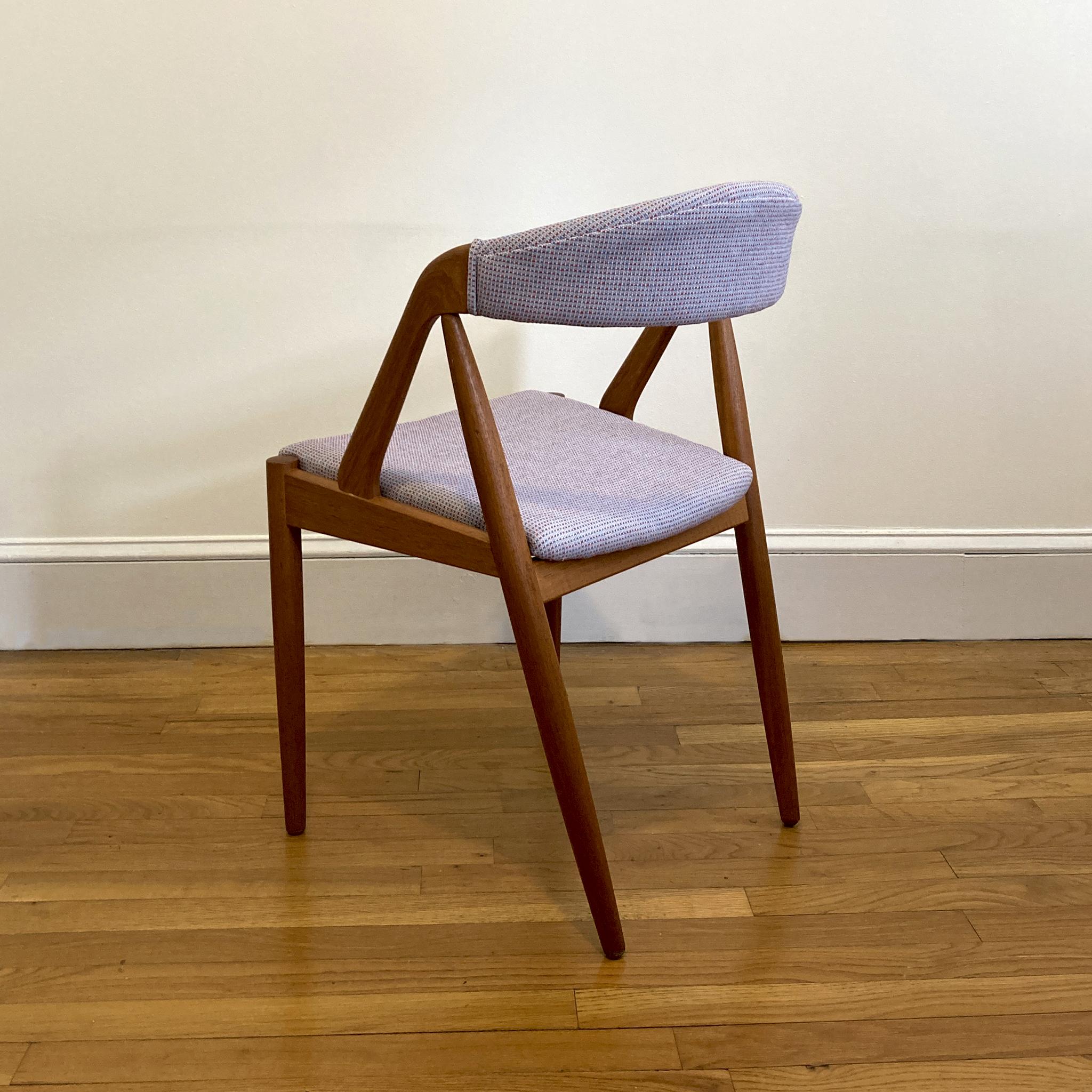 1960's Kai Kristiansen Model 31 Danish Lilac Tweed Chair Reupholstered 1