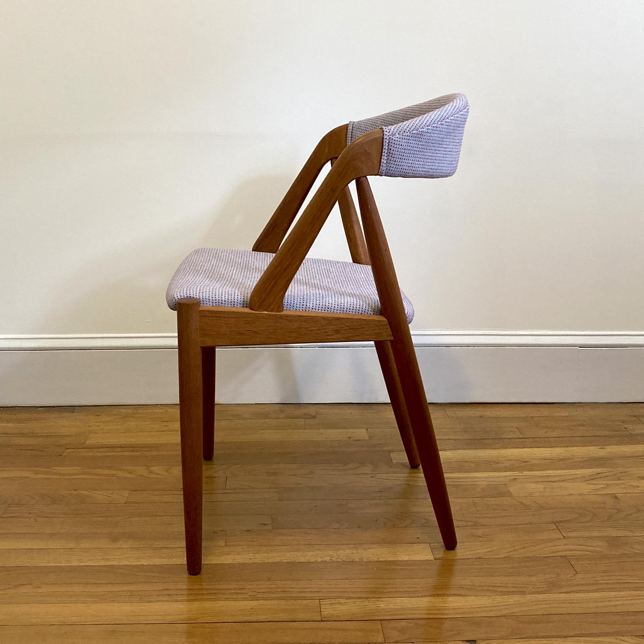 1960's Kai Kristiansen Model 31 Danish Lilac Tweed Chair Reupholstered 2