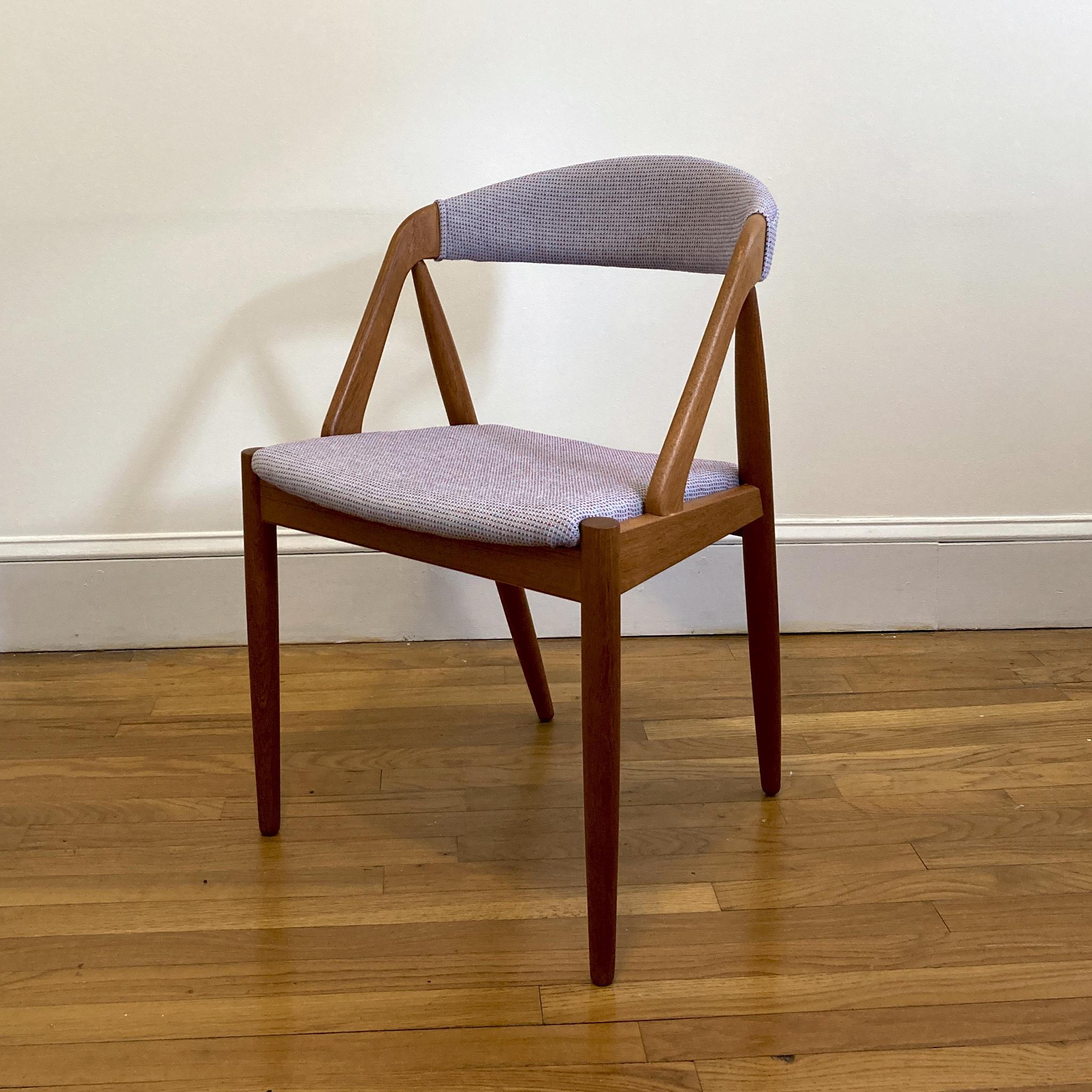1960's Kai Kristiansen Model 31 Danish Lilac Tweed Chair Reupholstered 3