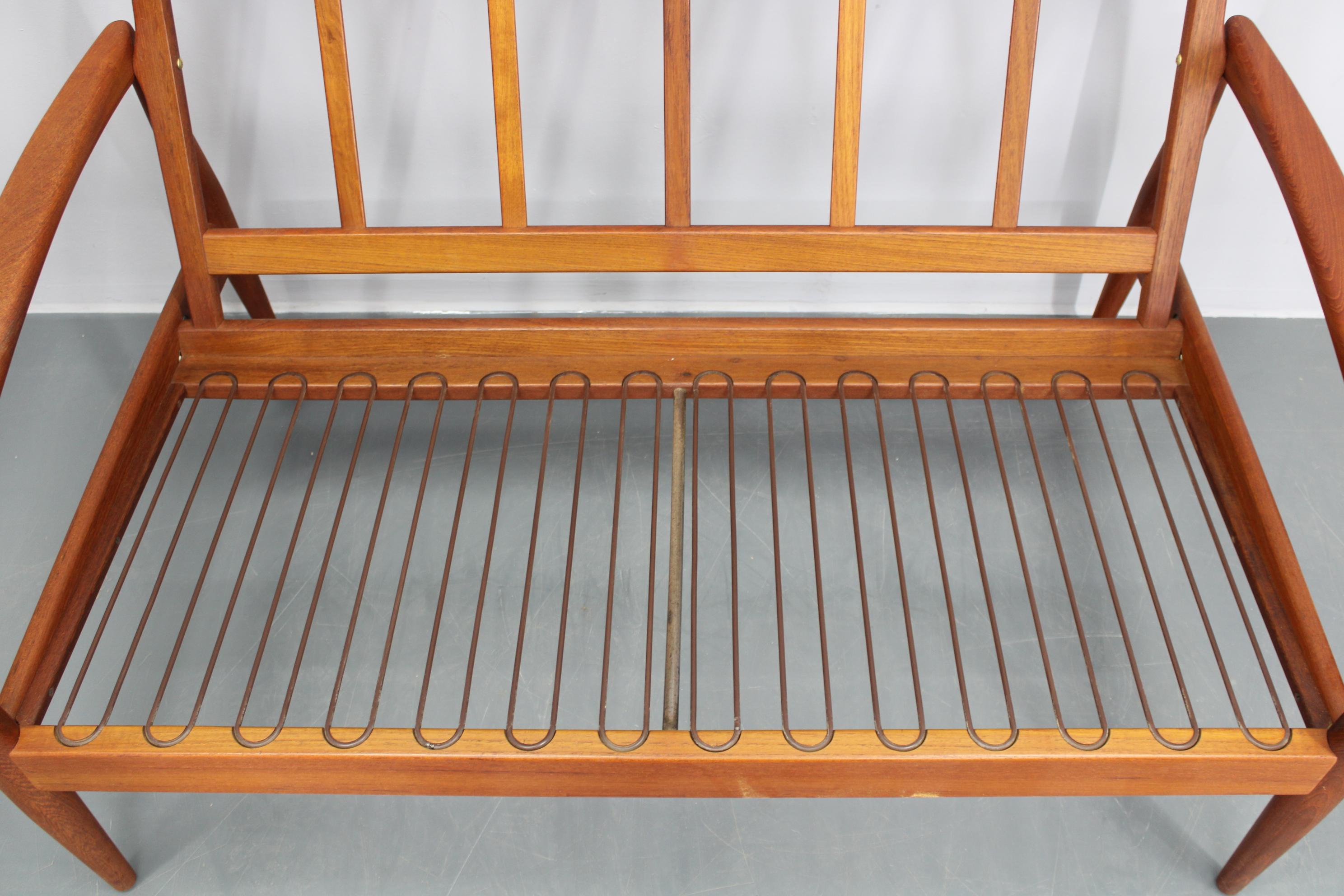 Divano a 2 posti in teak Kai Kristiansen del 1960, Danimarca in vendita 10