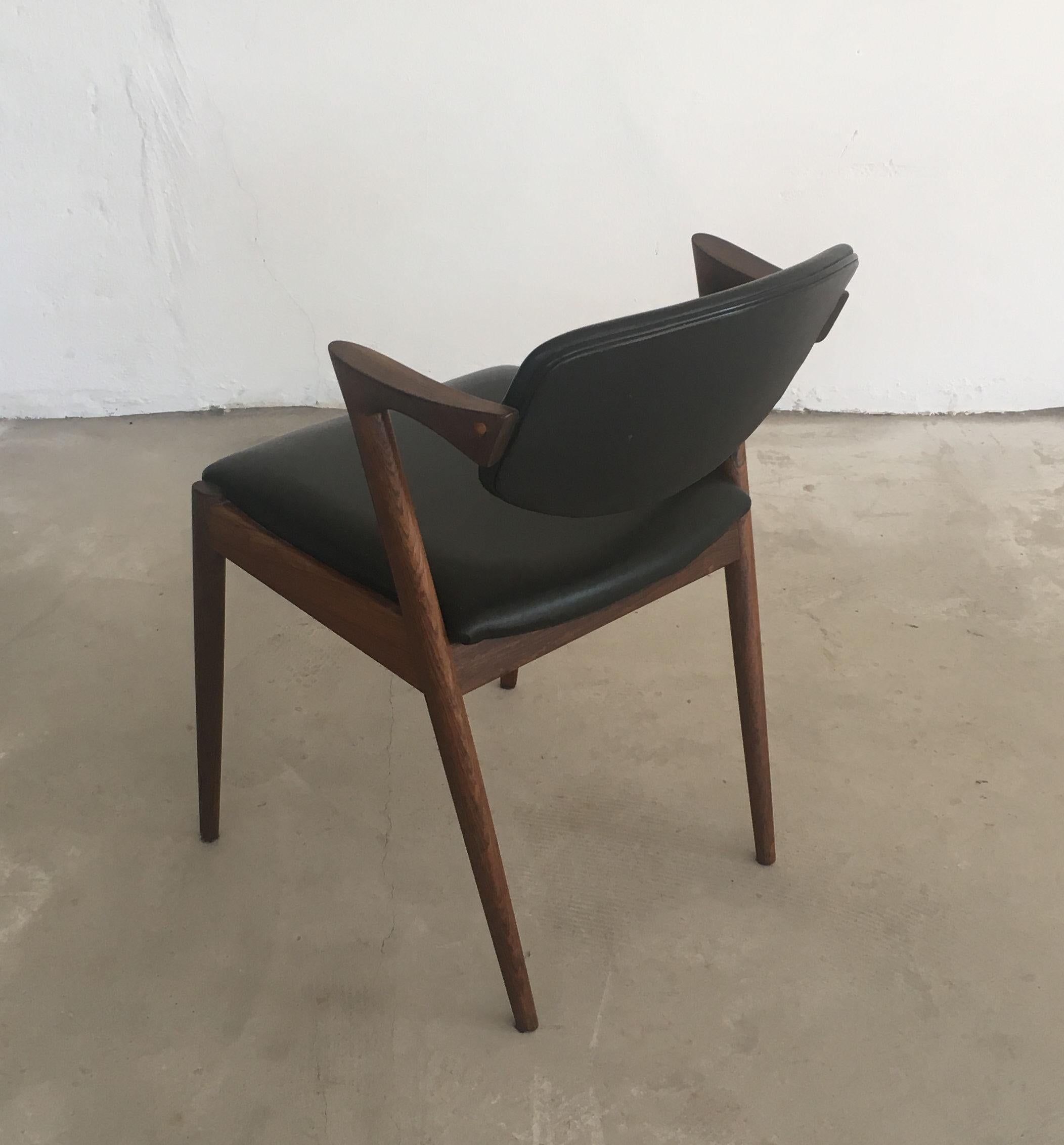 Scandinavian Modern 1960s Kai Kristiansen Fully Restored and Reupholstered Rosewood Dining Chairs For Sale