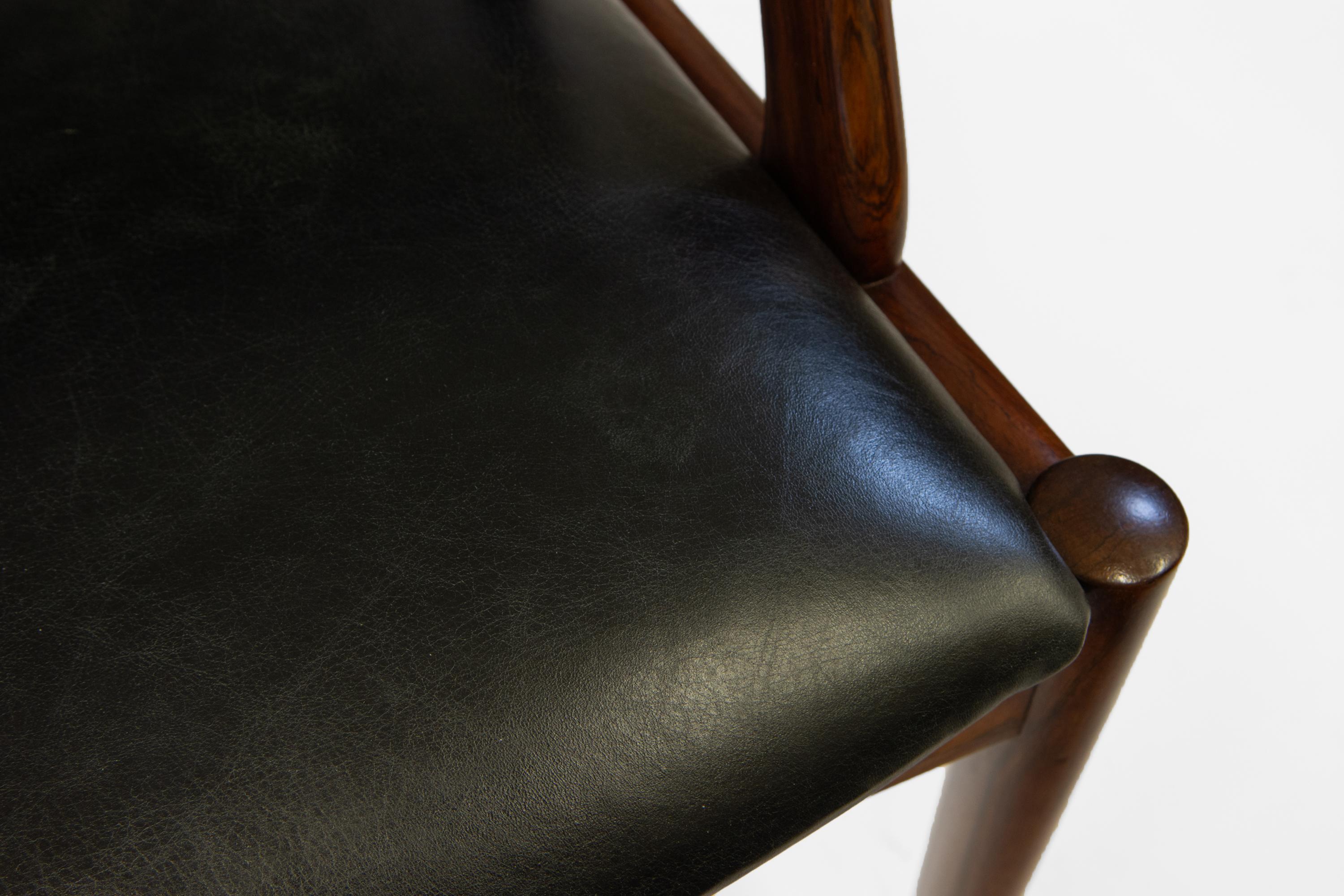1960s Kai Kristiansen Rosewood & Leather Desk Side Chair Model 31 5