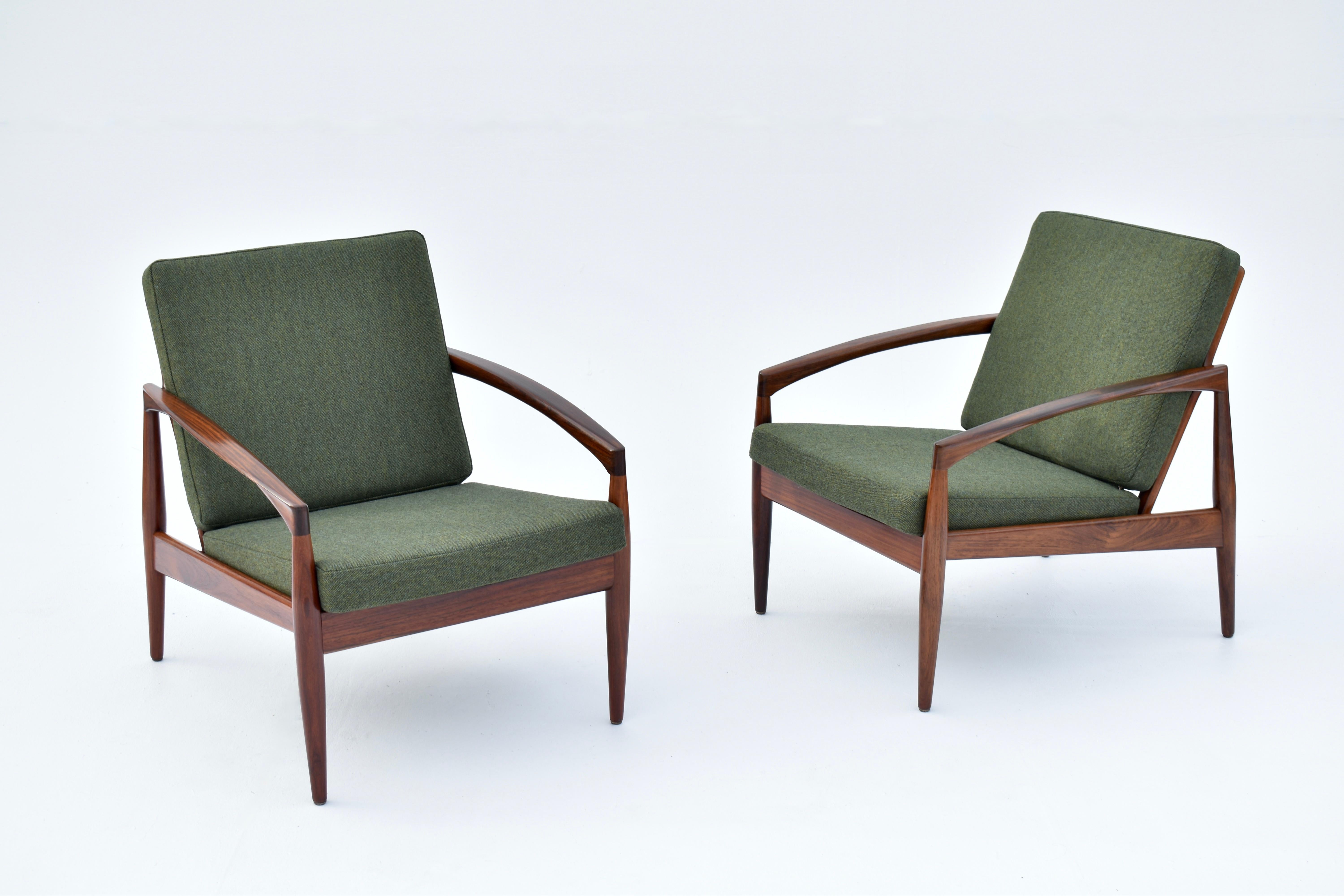 1960s Kai Kristiansen Rosewood Paper knife Chairs For Magnus Olesen, Denmark In Good Condition In Shepperton, Surrey