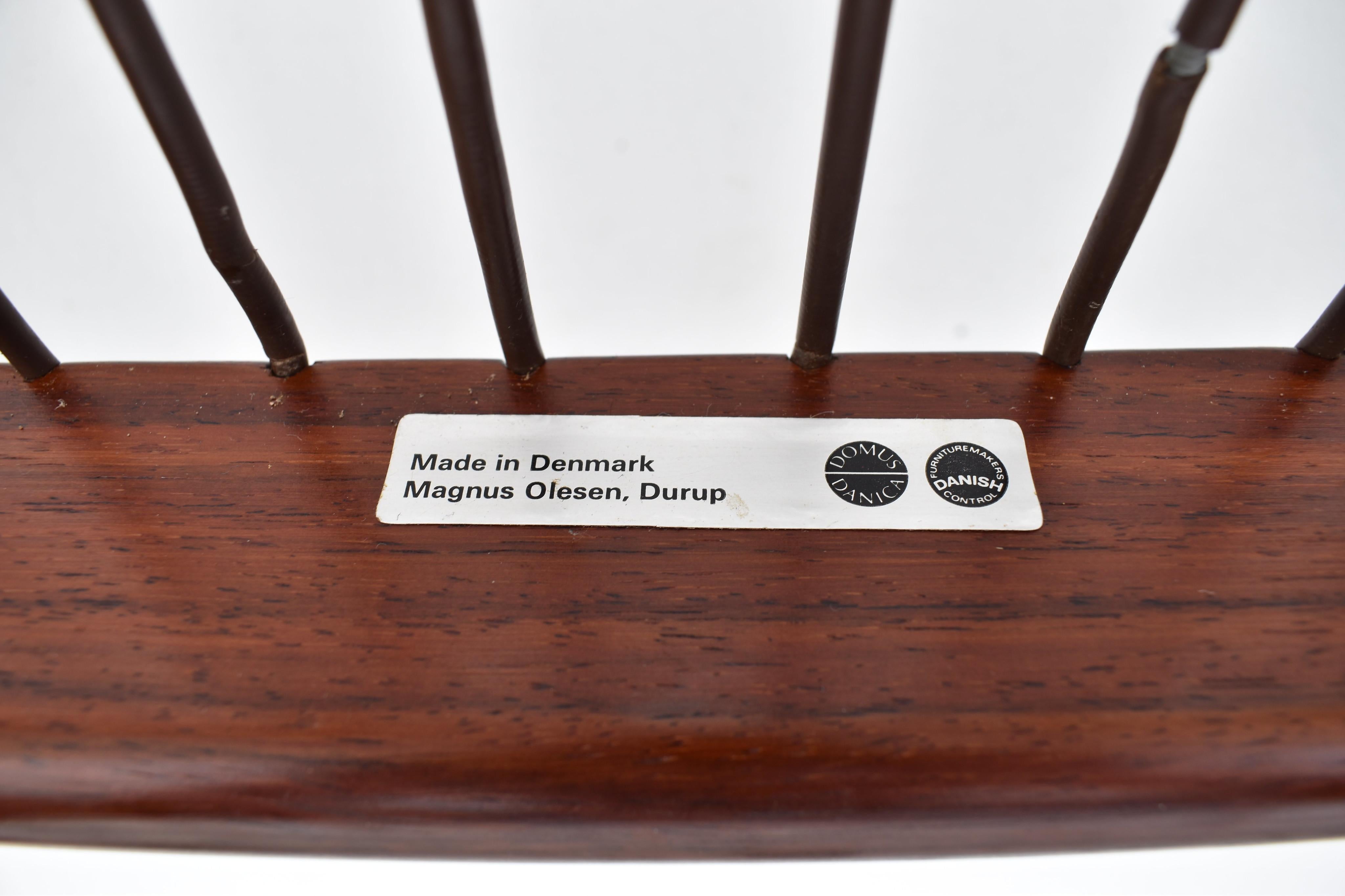 1960s Kai Kristiansen Rosewood Paperknife Chair For Magnus Olesen, Denmark 9