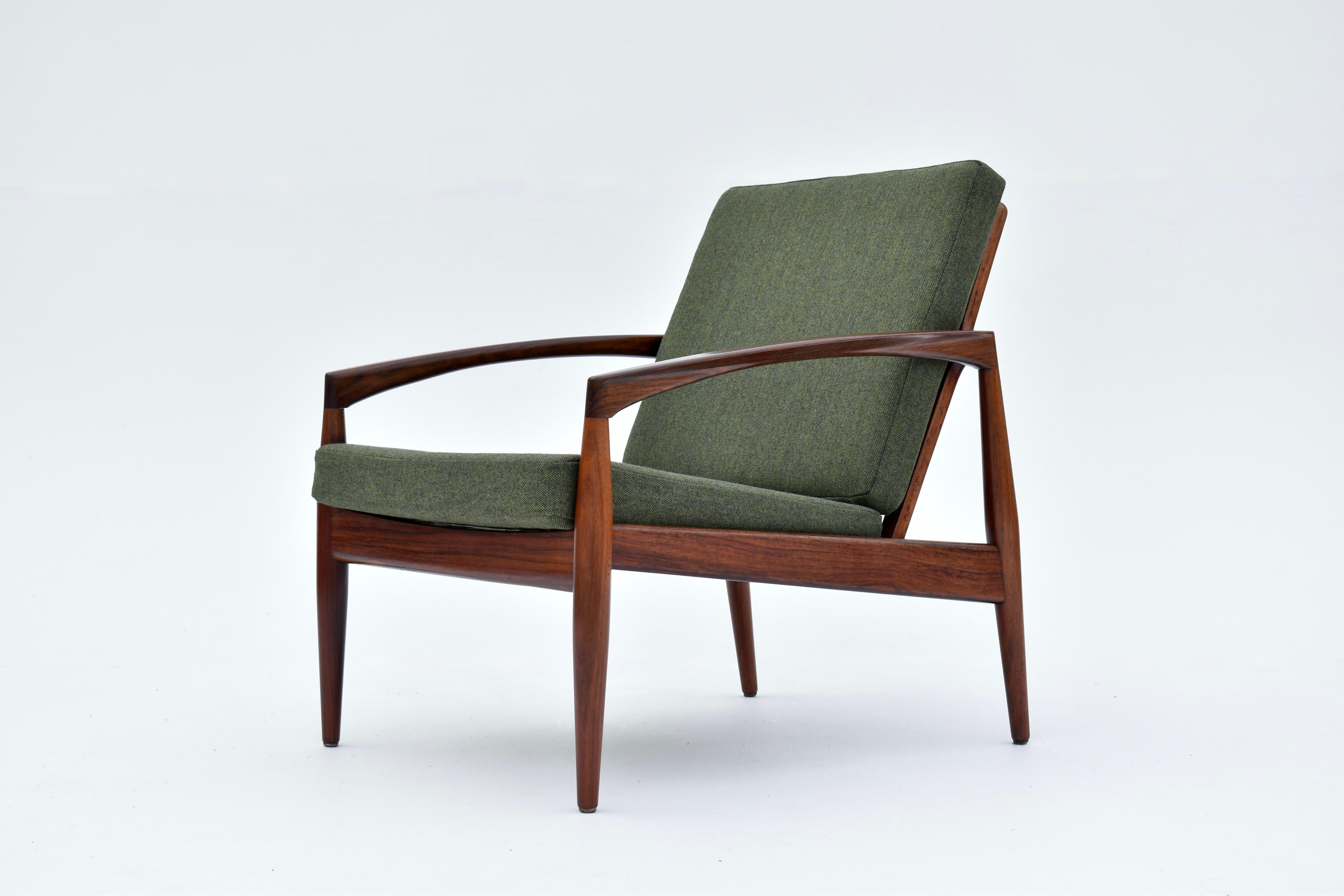 Perhaps Kai Kristiansen’s most celebrated design and a bona fide Danish design classic.

A hard to find original ‘Paperknife’ chair crafted from solid rosewood. One of the most graceful and beautiful chairs of the Danish Modern period.

This chair