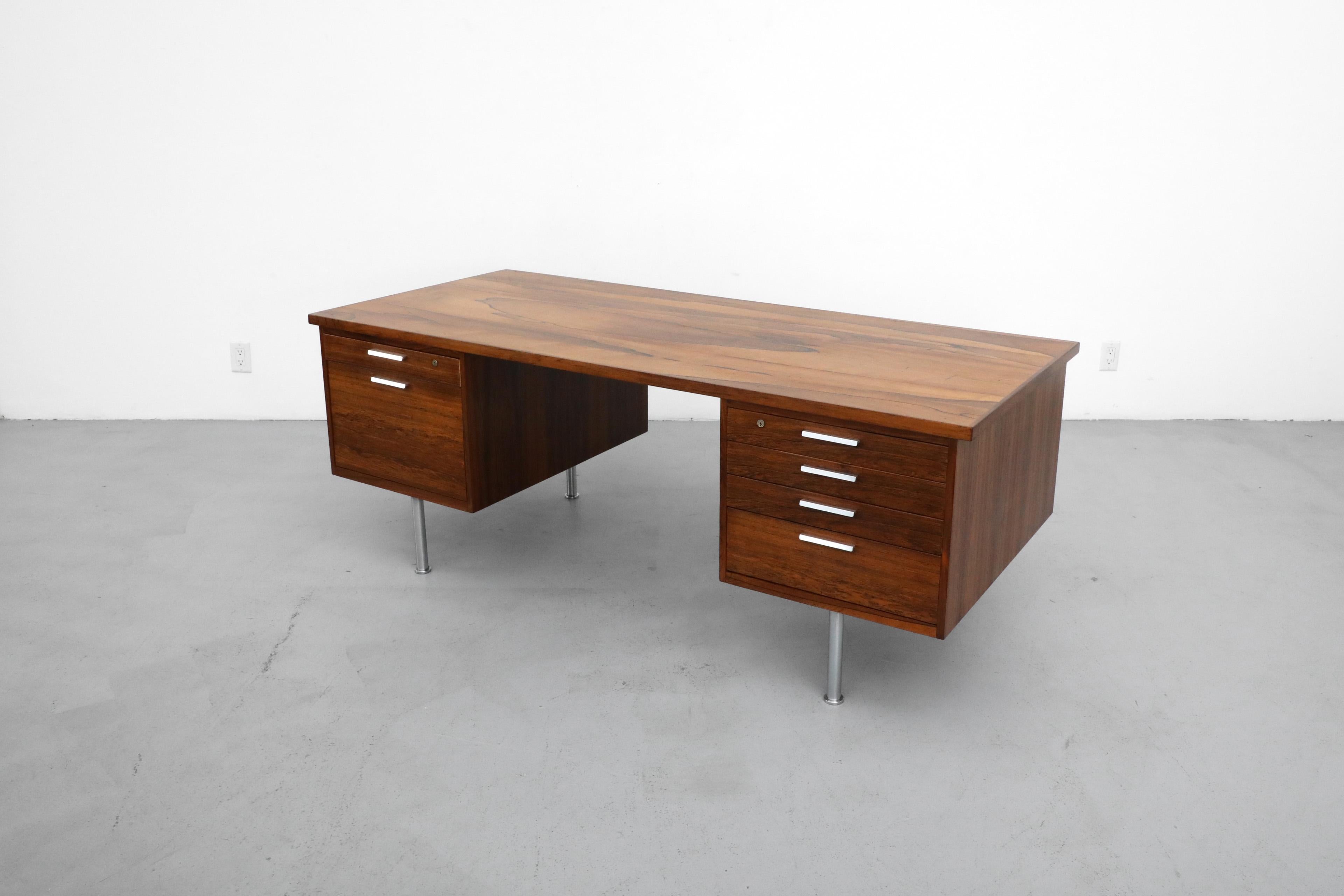 Mid-Century Modern 1960s Kai Kristiansen Rosewood Partners Storage Desk for Feldballes Møbelfabrik