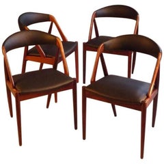 1960s Kai Kristiansen Set of Eight Dining Chairs in Rosewood and Leather