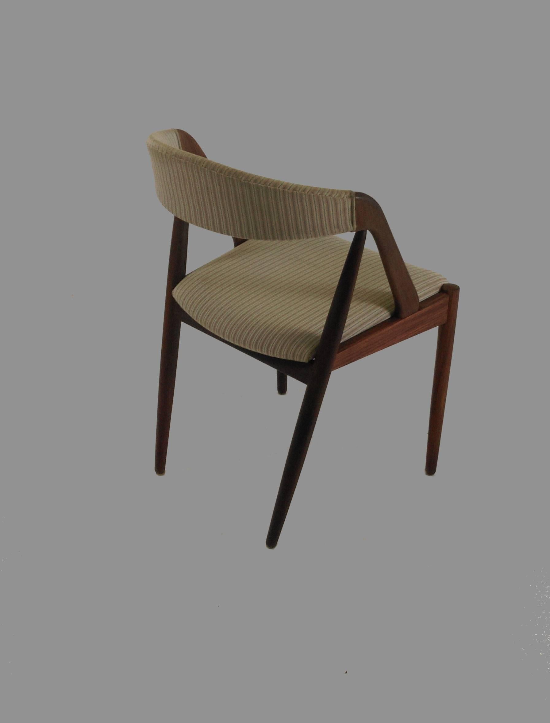 Kai Kristiansen Set of Ten Fully Restored Teak Dining Chairs, Custom Upholstery For Sale 5
