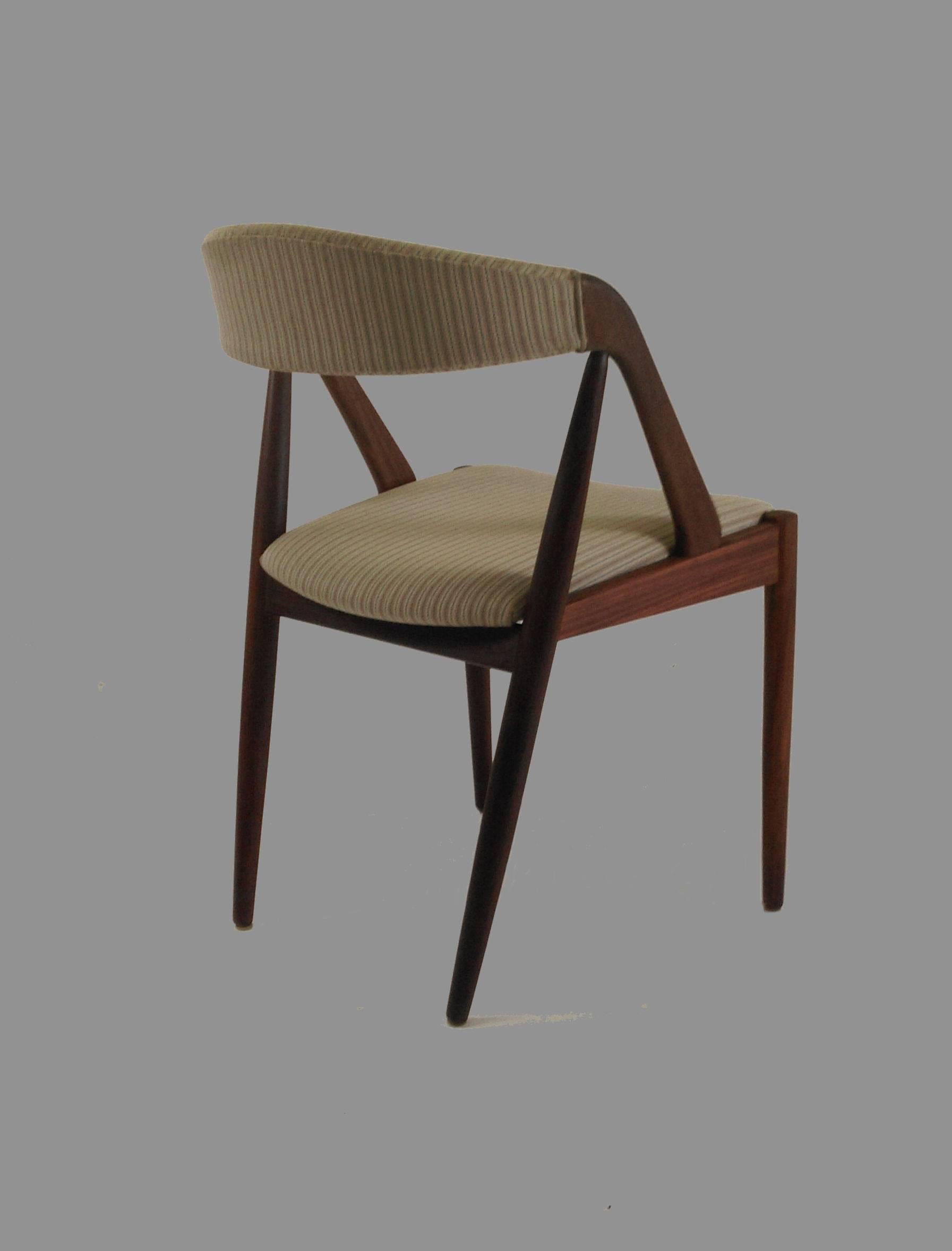 Kai Kristiansen Set of Ten Fully Restored Teak Dining Chairs, Custom Upholstery For Sale 6