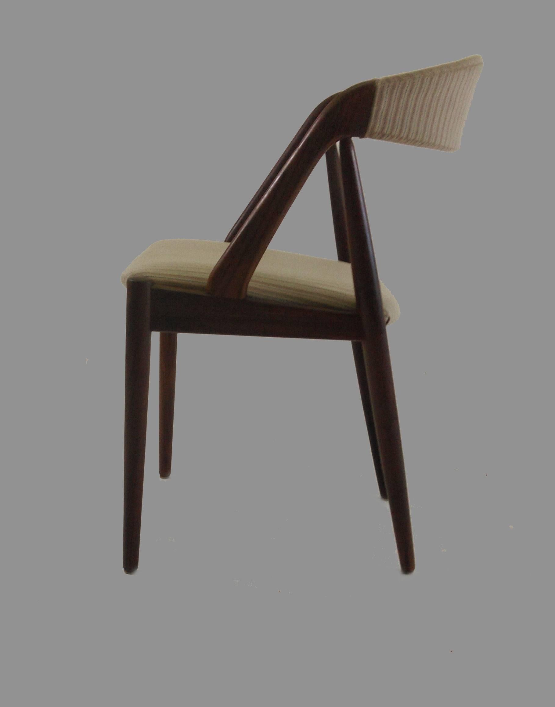 Danish Kai Kristiansen Set of Ten Fully Restored Teak Dining Chairs, Custom Upholstery For Sale