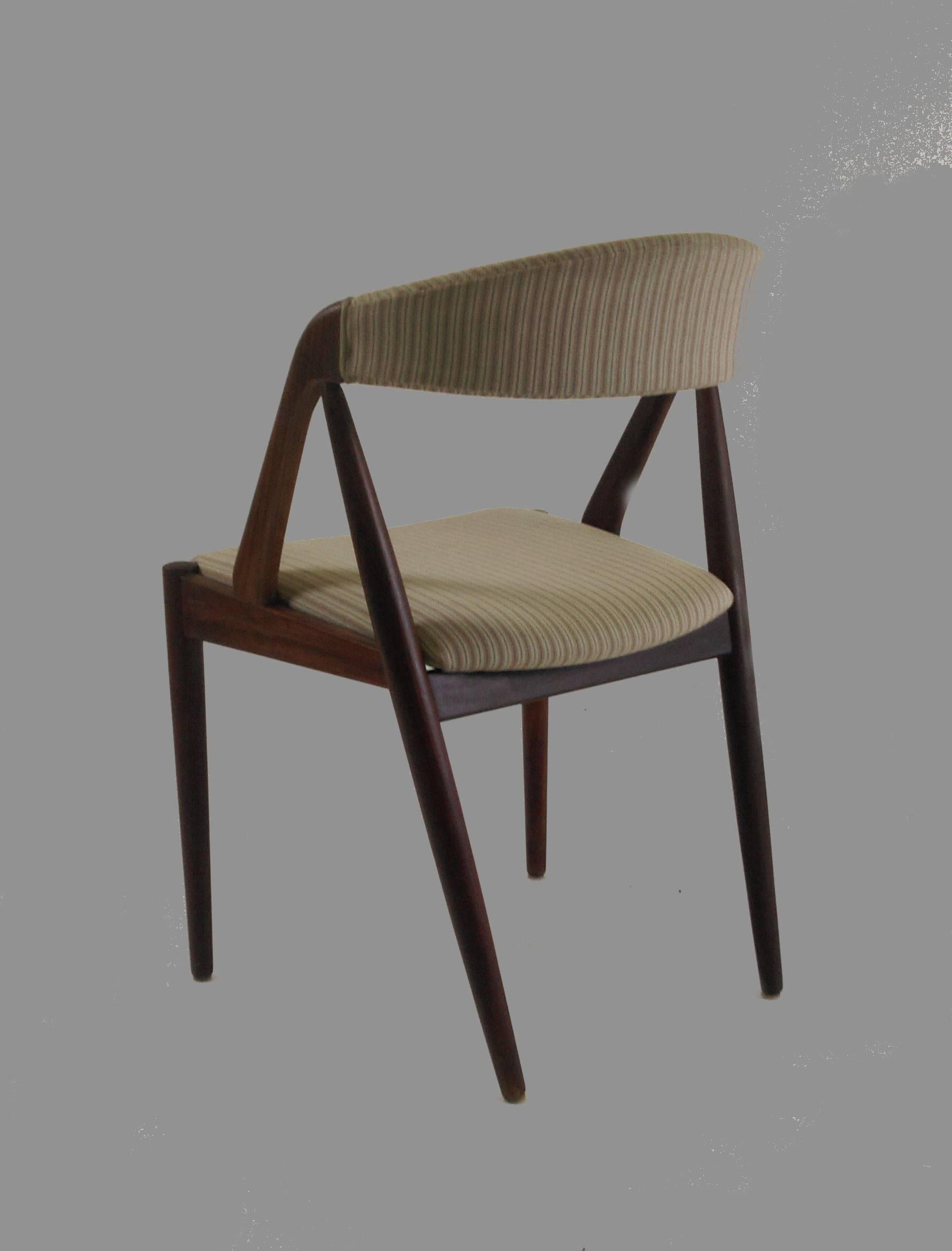 Kai Kristiansen Set of Ten Fully Restored Teak Dining Chairs, Custom Upholstery For Sale 2