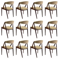 Kai Kristiansen Set of Twelve Teak Dining Chairs, Choice of Upholstery