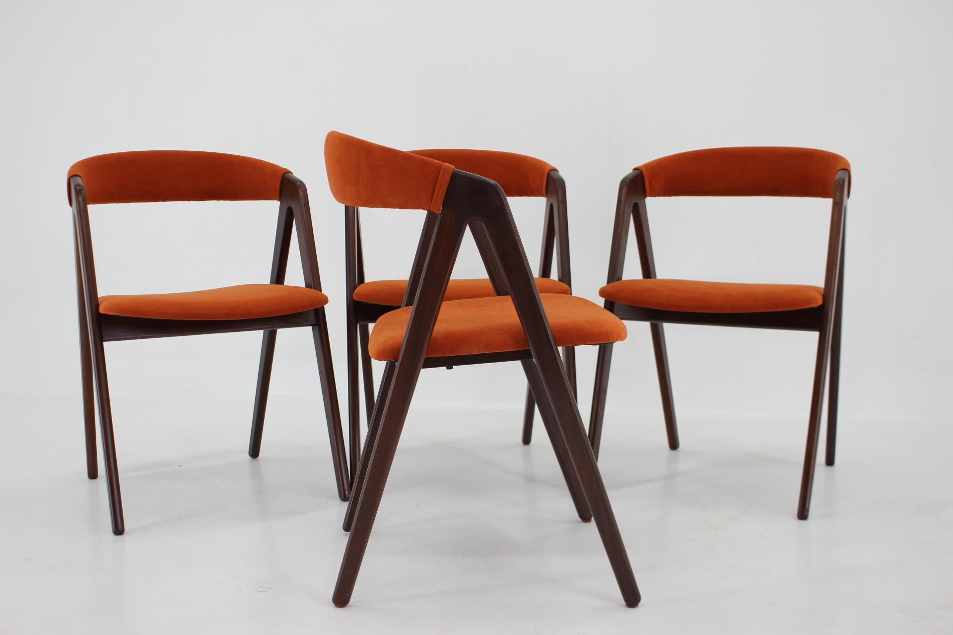 Danish 1960s, Kai Kristiansen Teak Compass Dining Chairs, Denmark