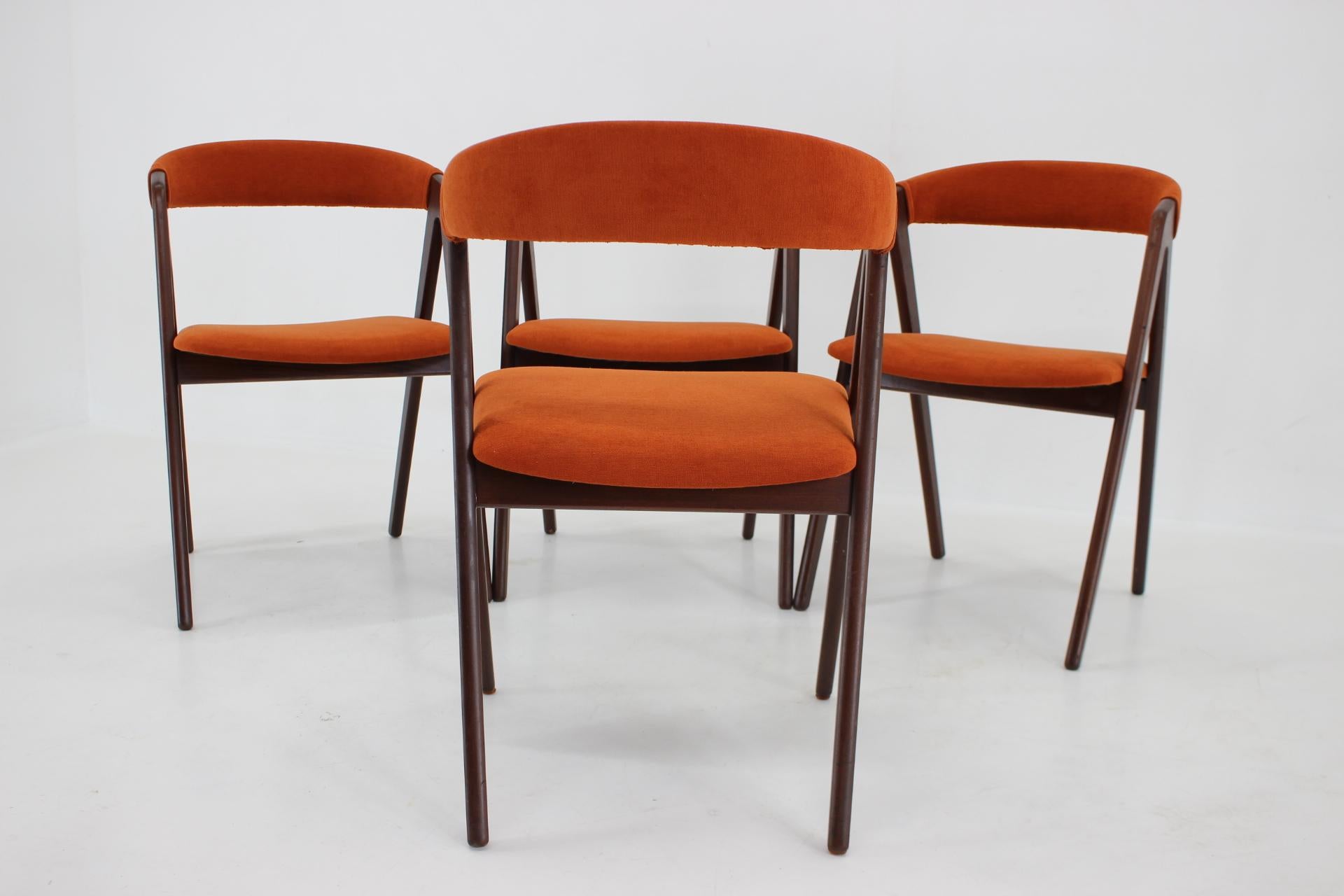 Mid-20th Century 1960s, Kai Kristiansen Teak Compass Dining Chairs, Denmark