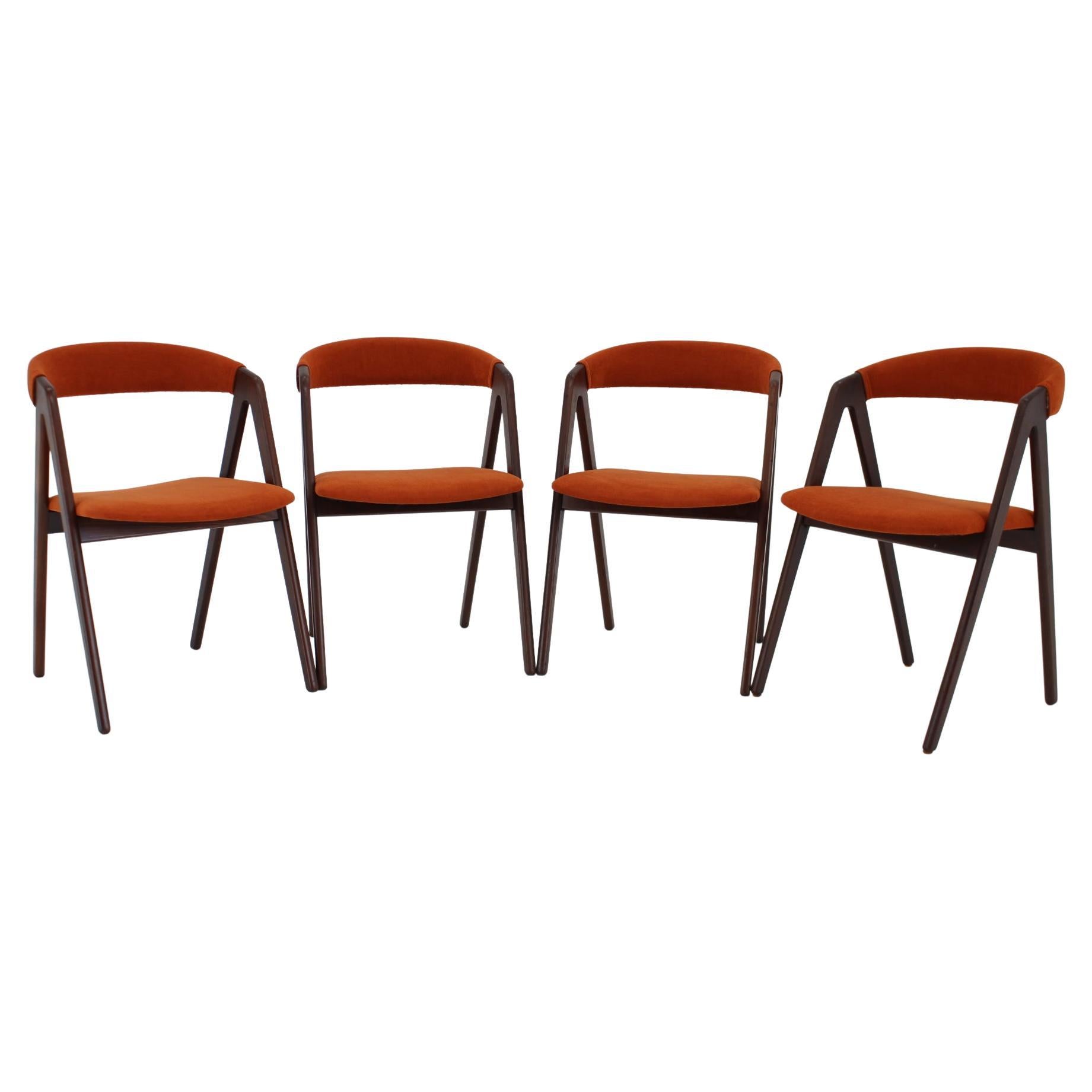 1960s, Kai Kristiansen Teak Compass Dining Chairs, Denmark