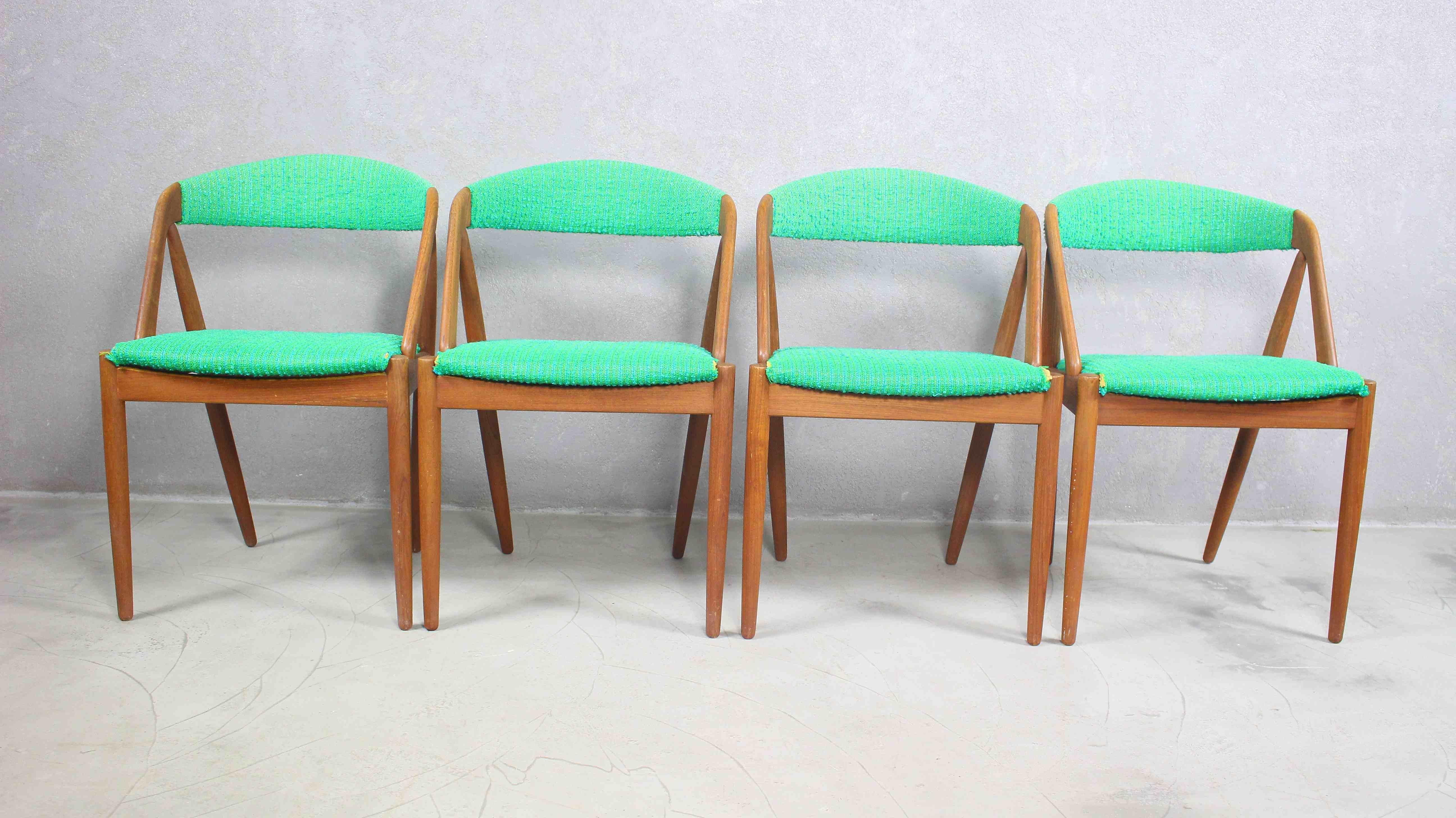 Scandinavian Modern 1960s Kai Kristiansen Teak Dining Chairs for Shou Andersen Set of 4 For Sale