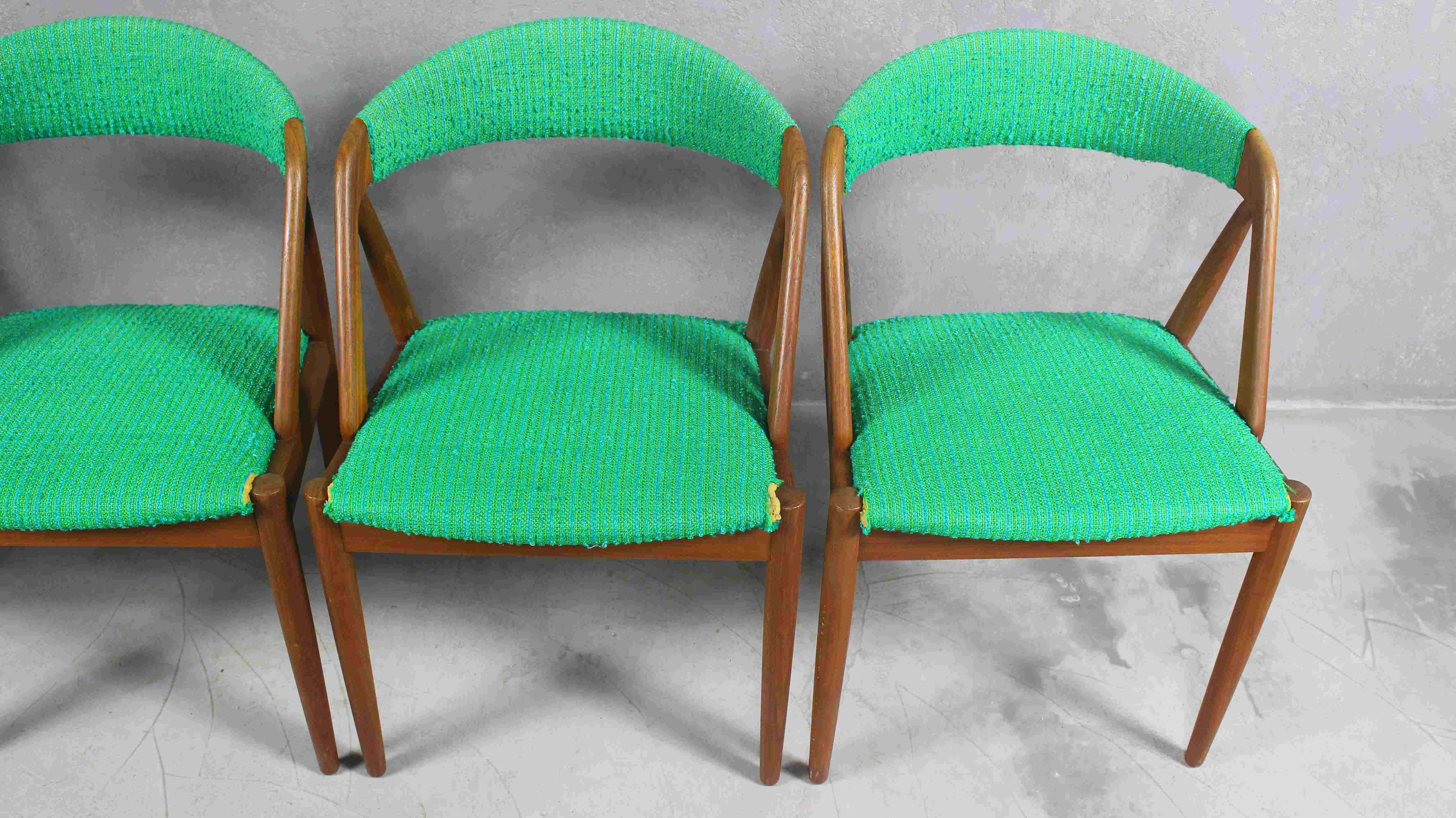 1960s Kai Kristiansen Teak Dining Chairs for Shou Andersen Set of 4 In Fair Condition For Sale In ŚWINOUJŚCIE, 32