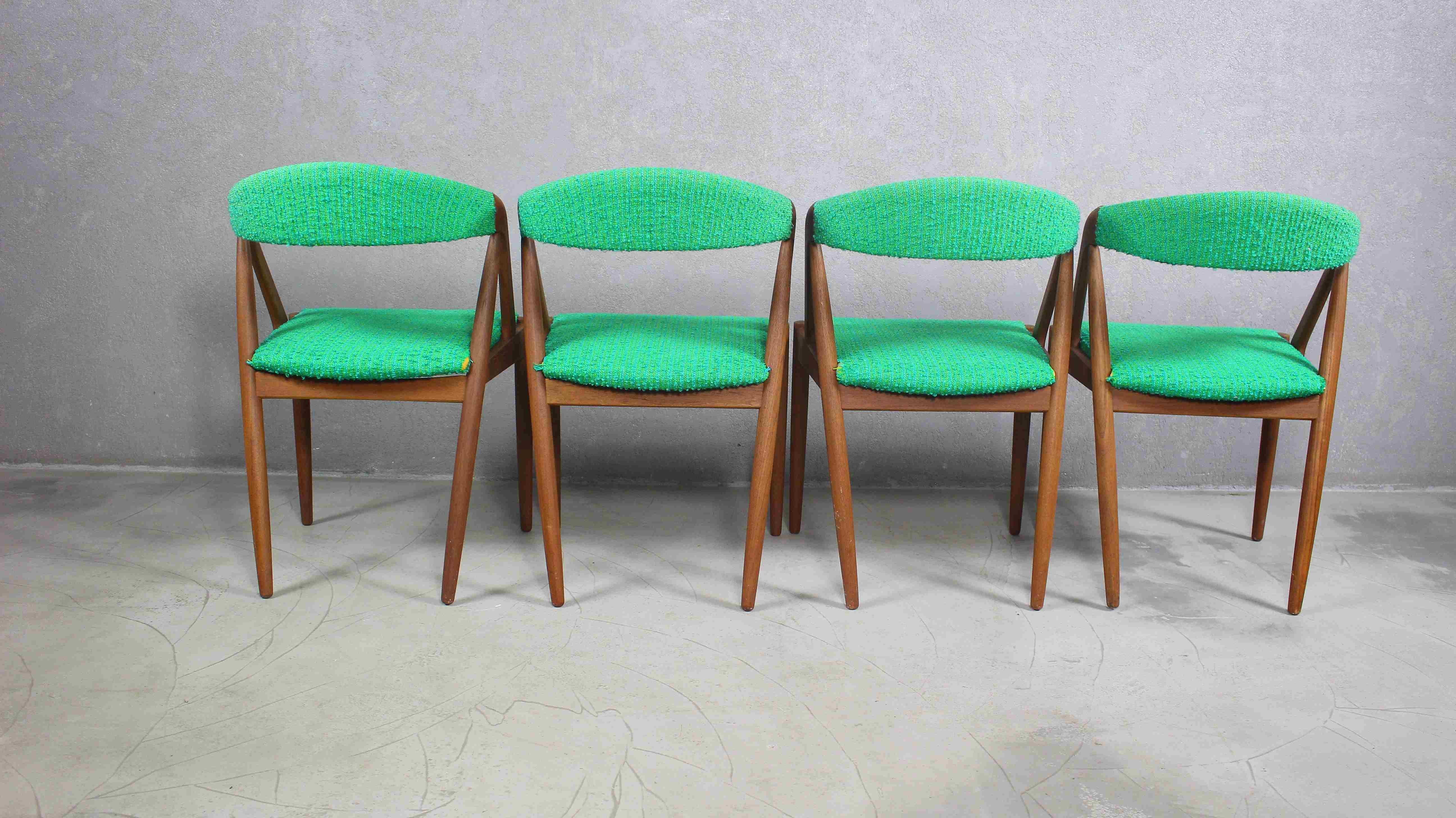 1960s Kai Kristiansen Teak Dining Chairs for Shou Andersen Set of 4 For Sale 1