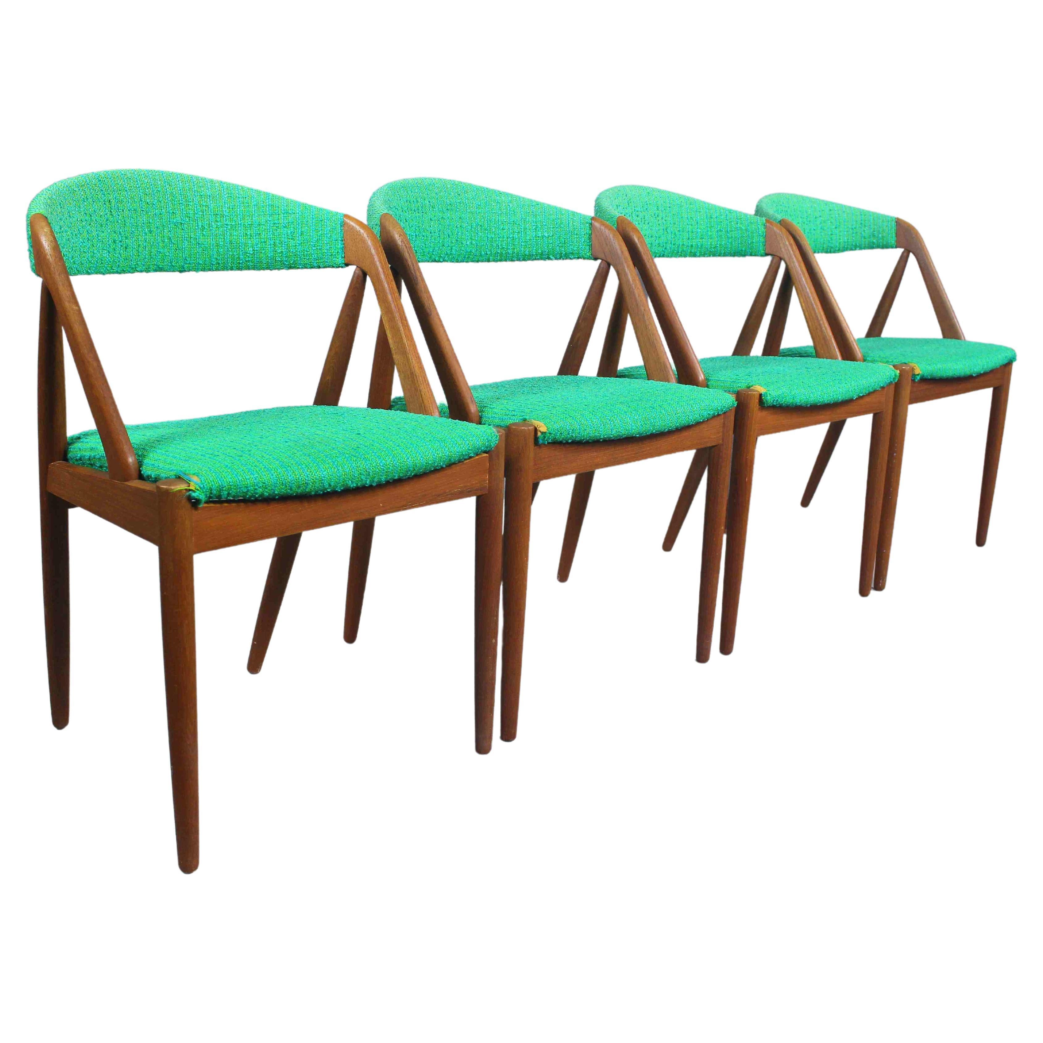 1960s Kai Kristiansen Teak Dining Chairs for Shou Andersen Set of 4 For Sale