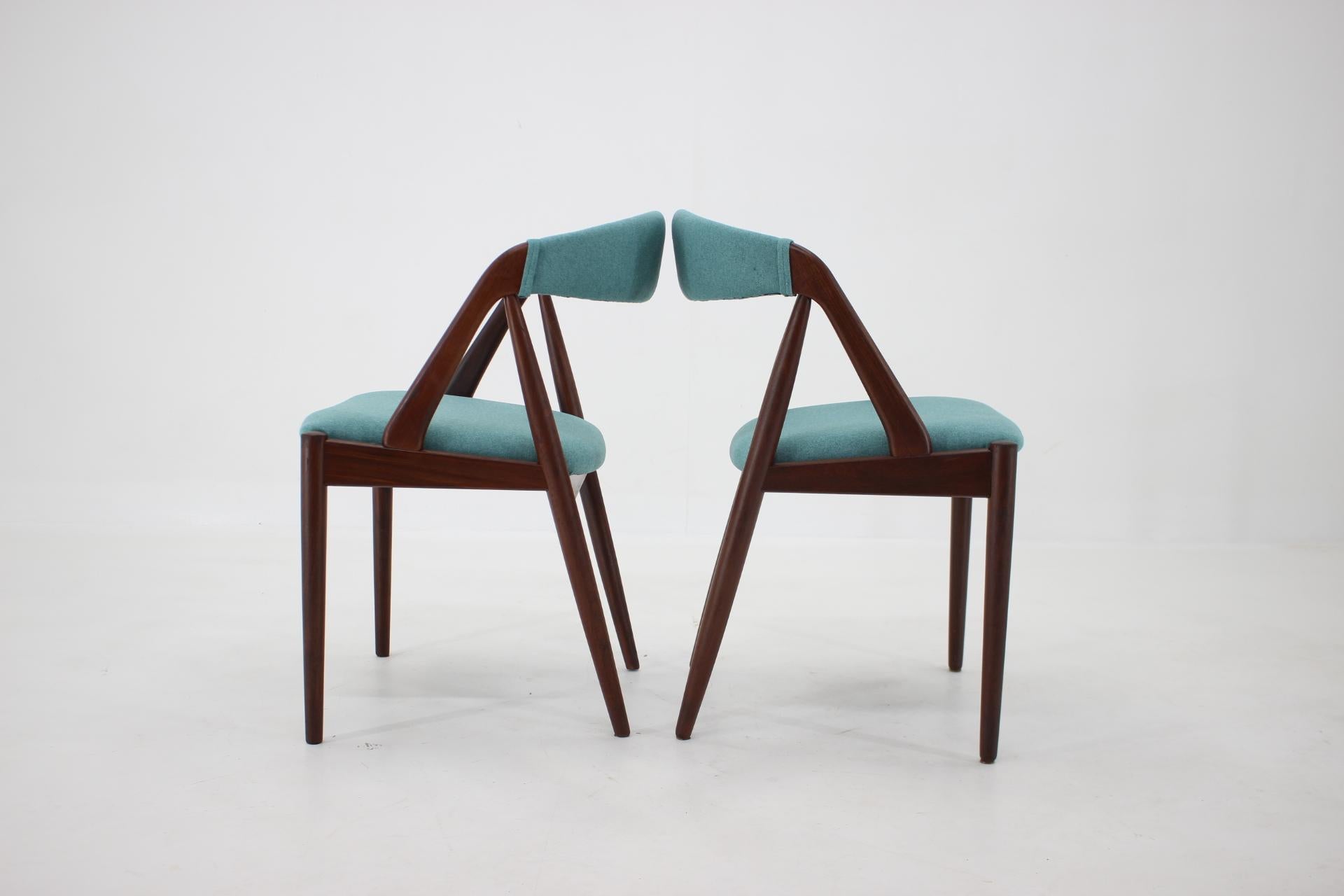 Mid-20th Century 1960s Kai Kristiansen Teak Dining Chairs Model 31 for Shou Andersen, Denmark, Se
