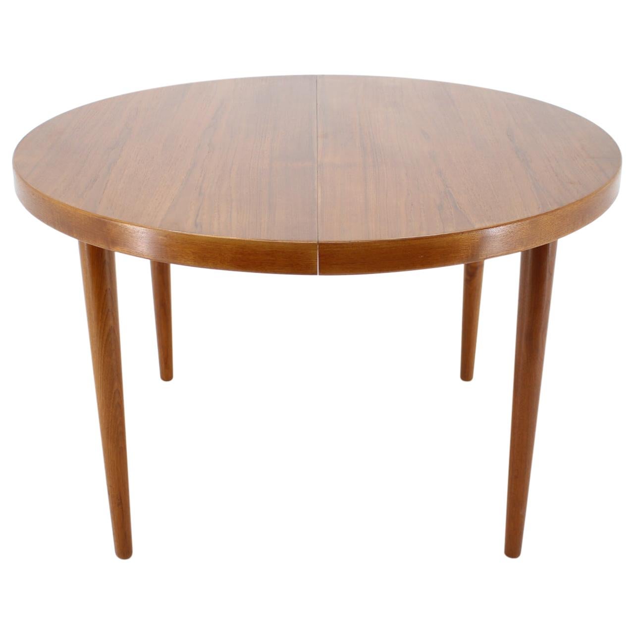 1960s Kai Kristiansen Teak Round Extendable Table, Denmark