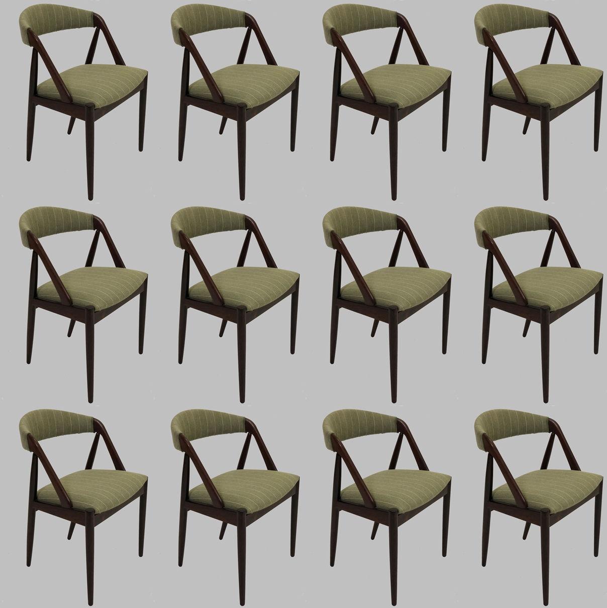1960s Kai Kristiansen Twelve Rosewood Dining Chairs with Upholstery of Choice In Good Condition In Knebel, DK