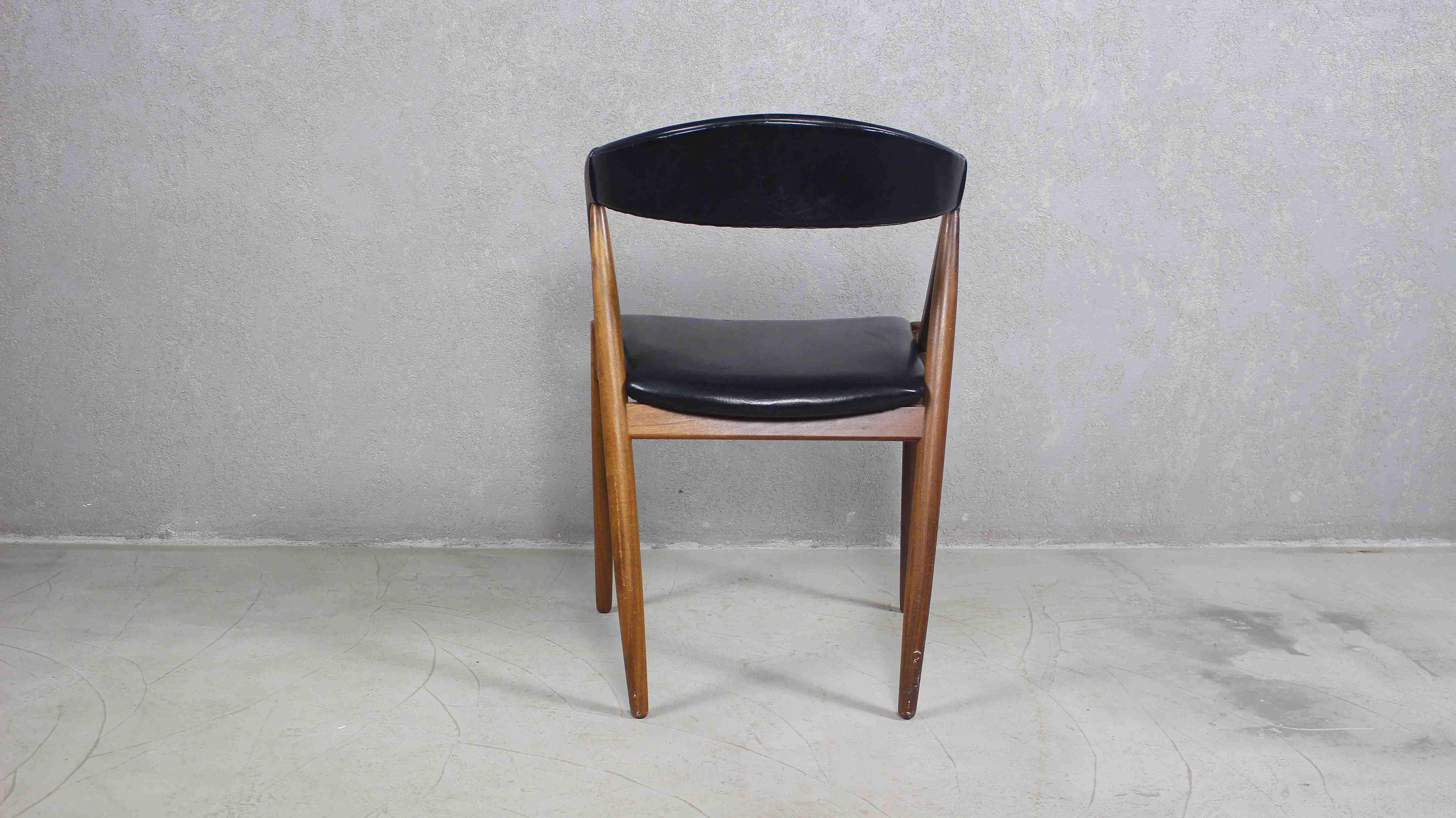 Faux Leather 1960s Kai Kristiansen Vintage Teak Chair, Model 31