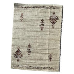 1960's KARL EYBL Cream Brown Wool Mid Century Modern UNUSED Danish Rya Rug