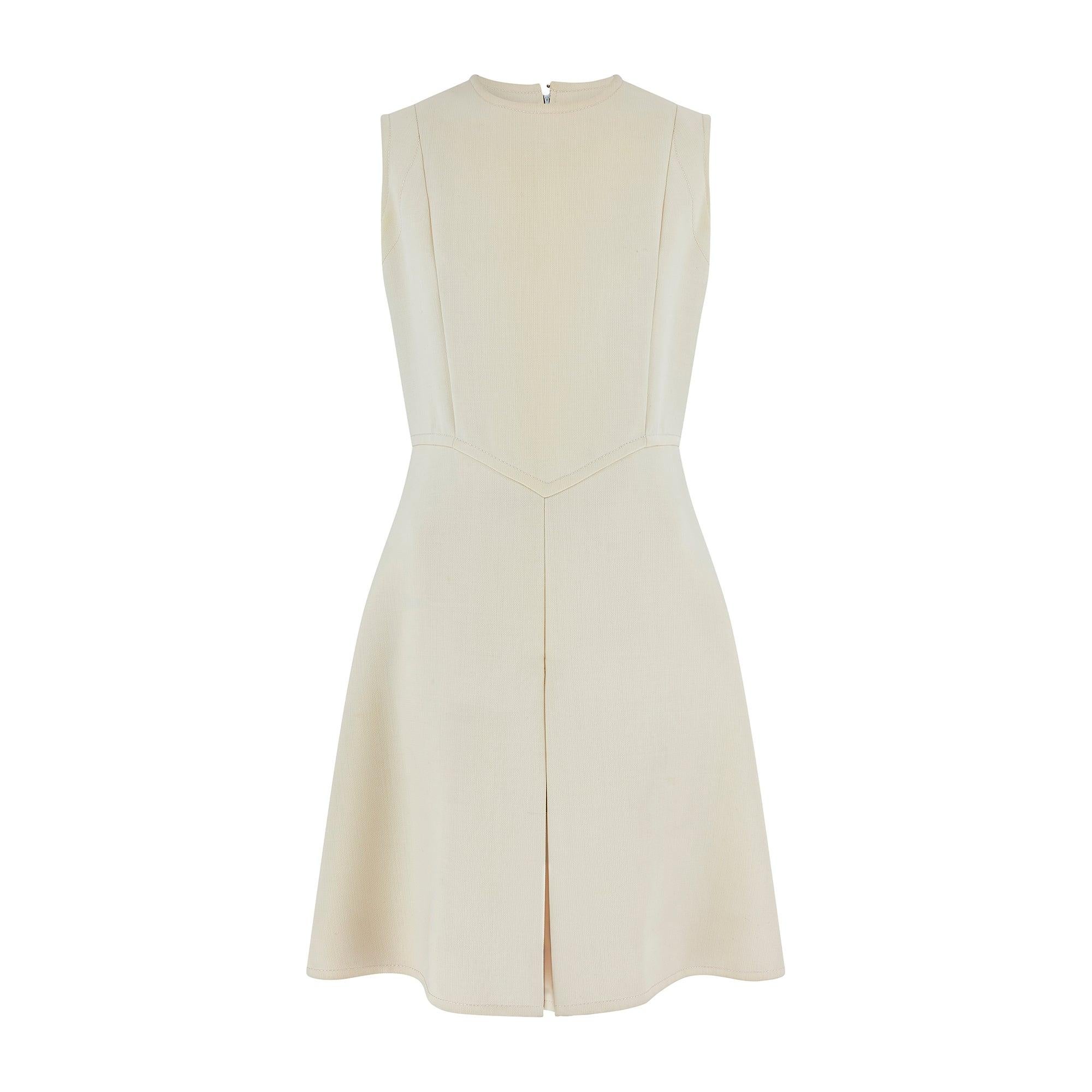 Abito anni '60 di Karl Lagerfeld per Chloé, crema e culotte rosse In condizioni ottime in vendita a London, GB