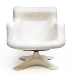 1960s Karuselli Lounge Chair In Ivory Leather by Yrjö Kukkapuro for Avarte