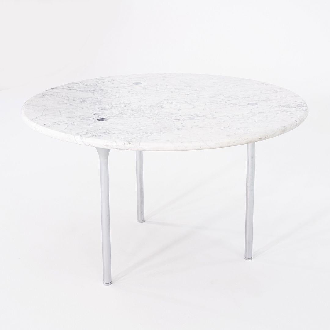 Acier 1960s Katavalos, Littell, and Kelley for Laverne 48in Dining Table in Marble en vente
