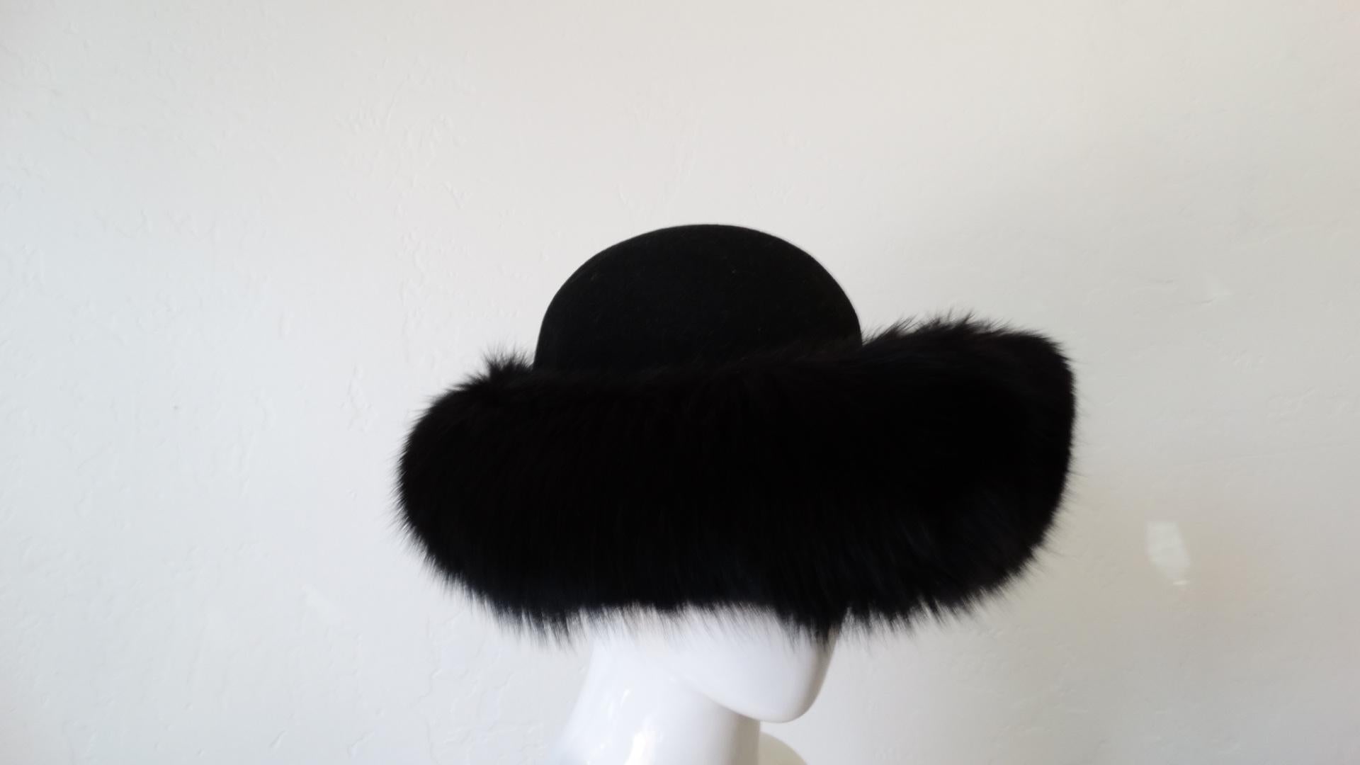 1960s Kates Canada Mink Fur Trim Derby Hat 1