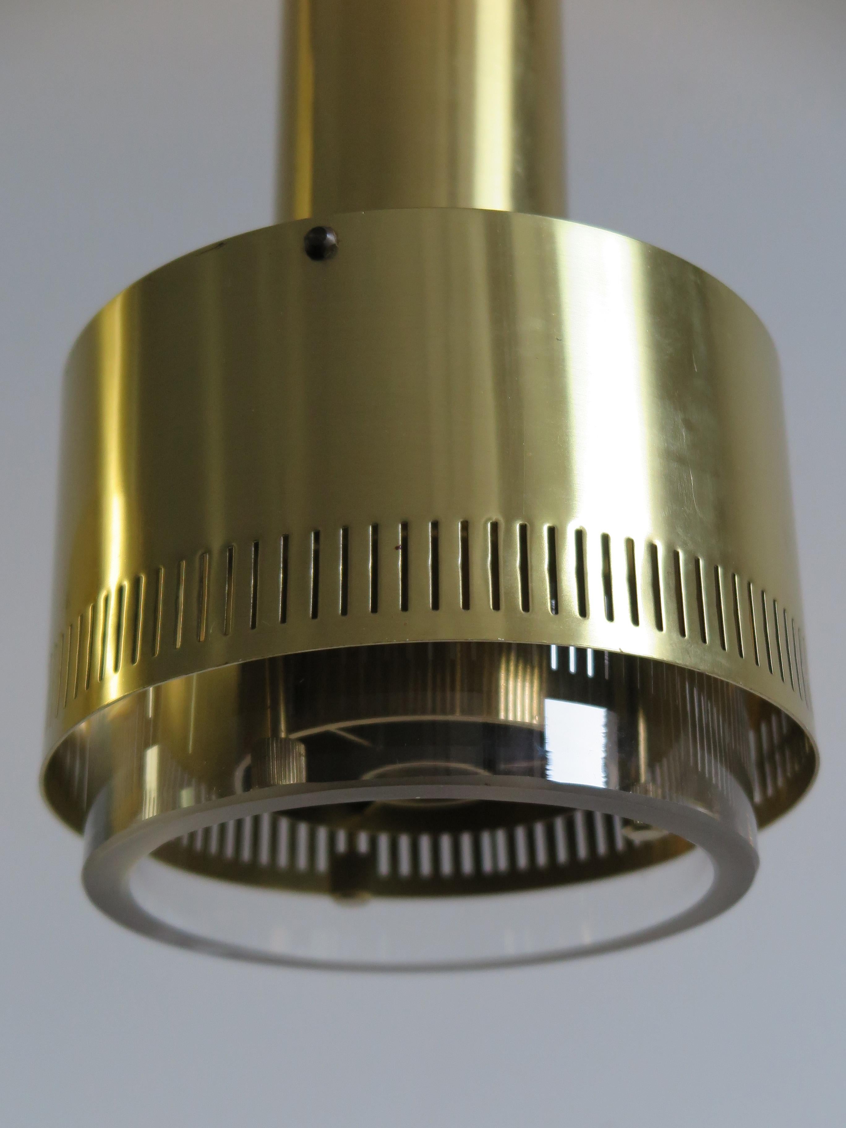 1960s Kay Kørbing Danish Brass and Glass Pendant Lamps for Lyfa 2