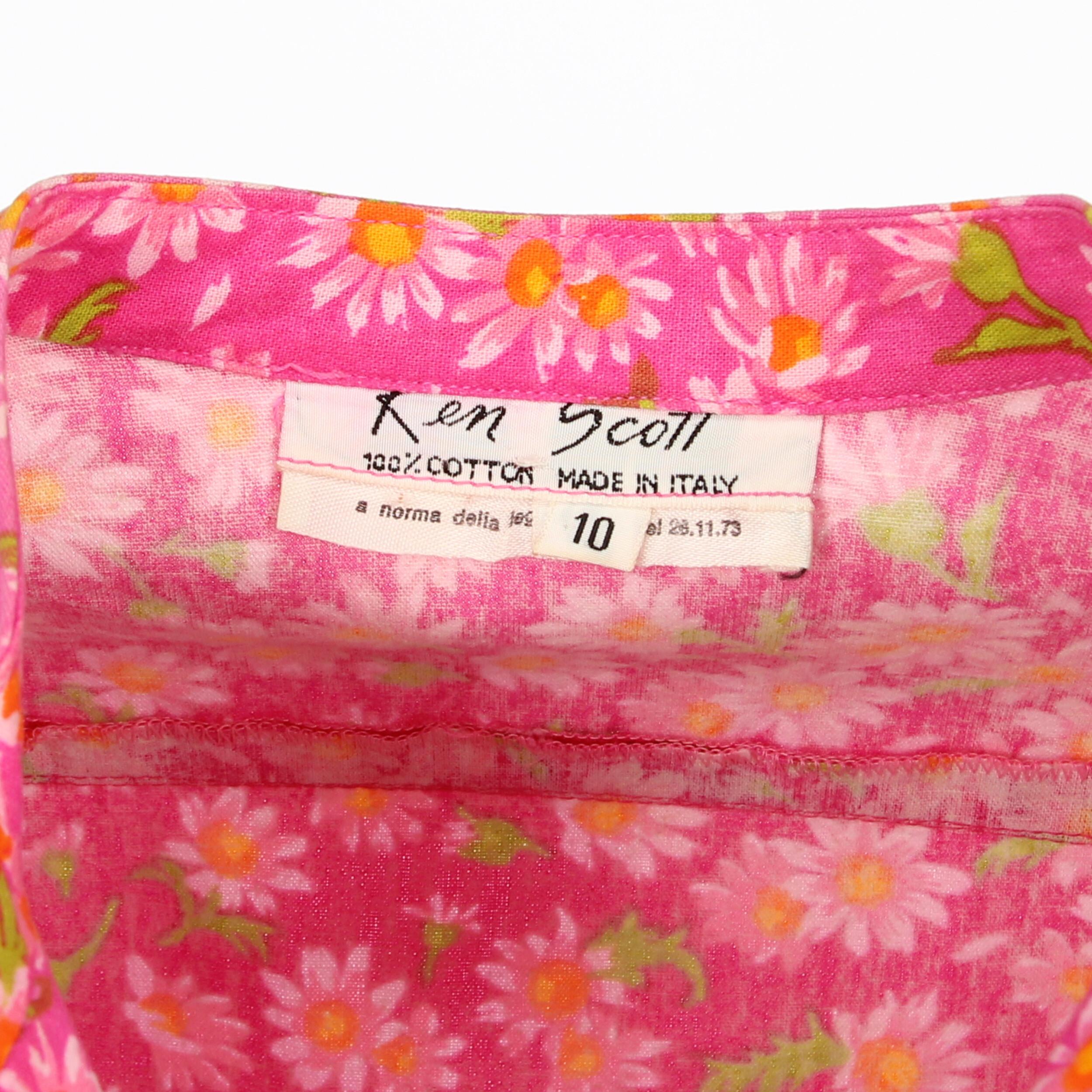1960s Ken Scott Floral Print Shirt For Sale 1