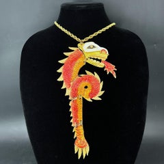 Kenneth J Lane KJL Collier fantaisie dragon fantaisie du milieu du siècle dernier, années 1960