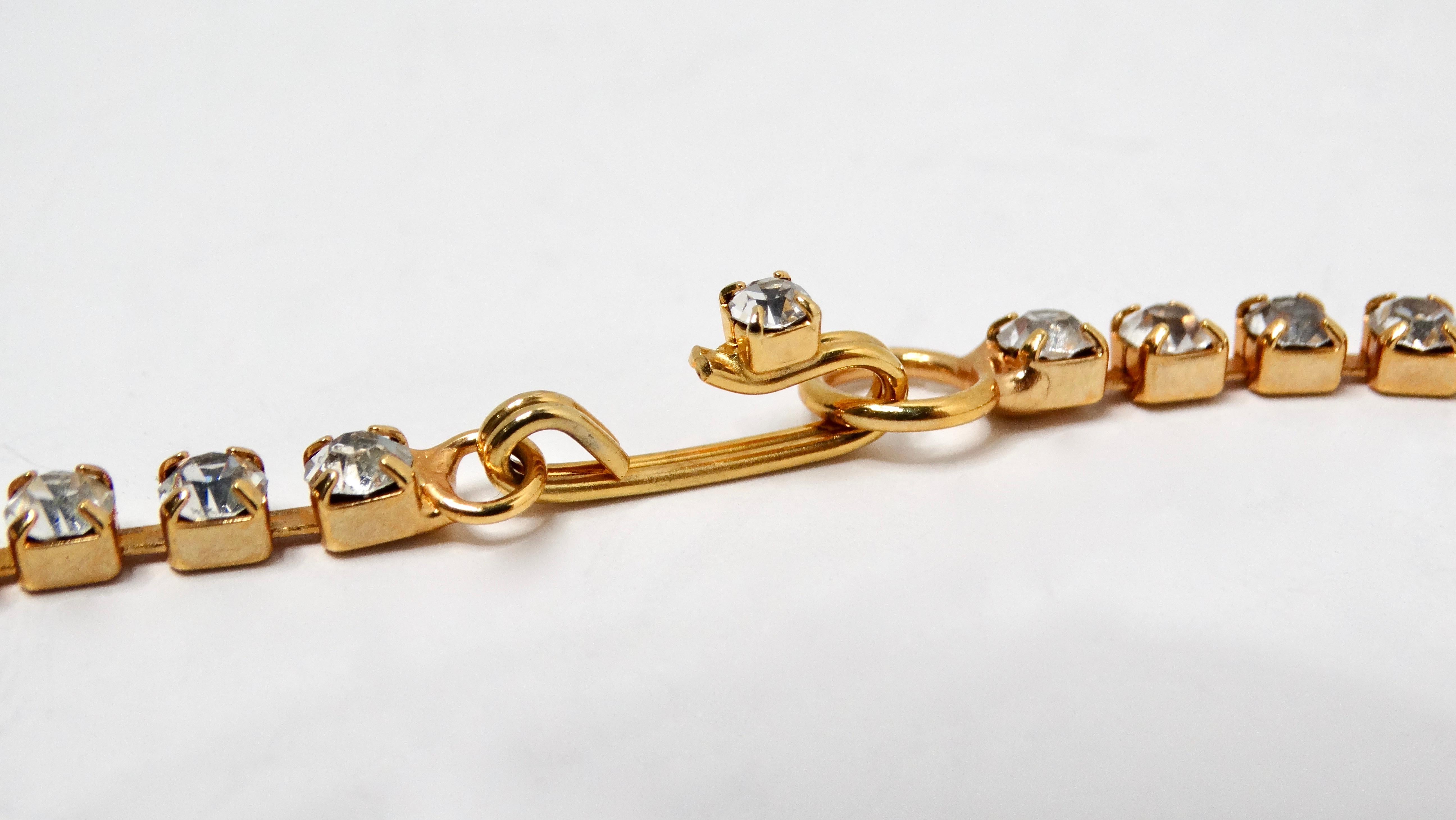 1960s Kenneth Jay Lane Jewel-Tone Gripoix Style Rhinestone Pendent Necklace For Sale 1