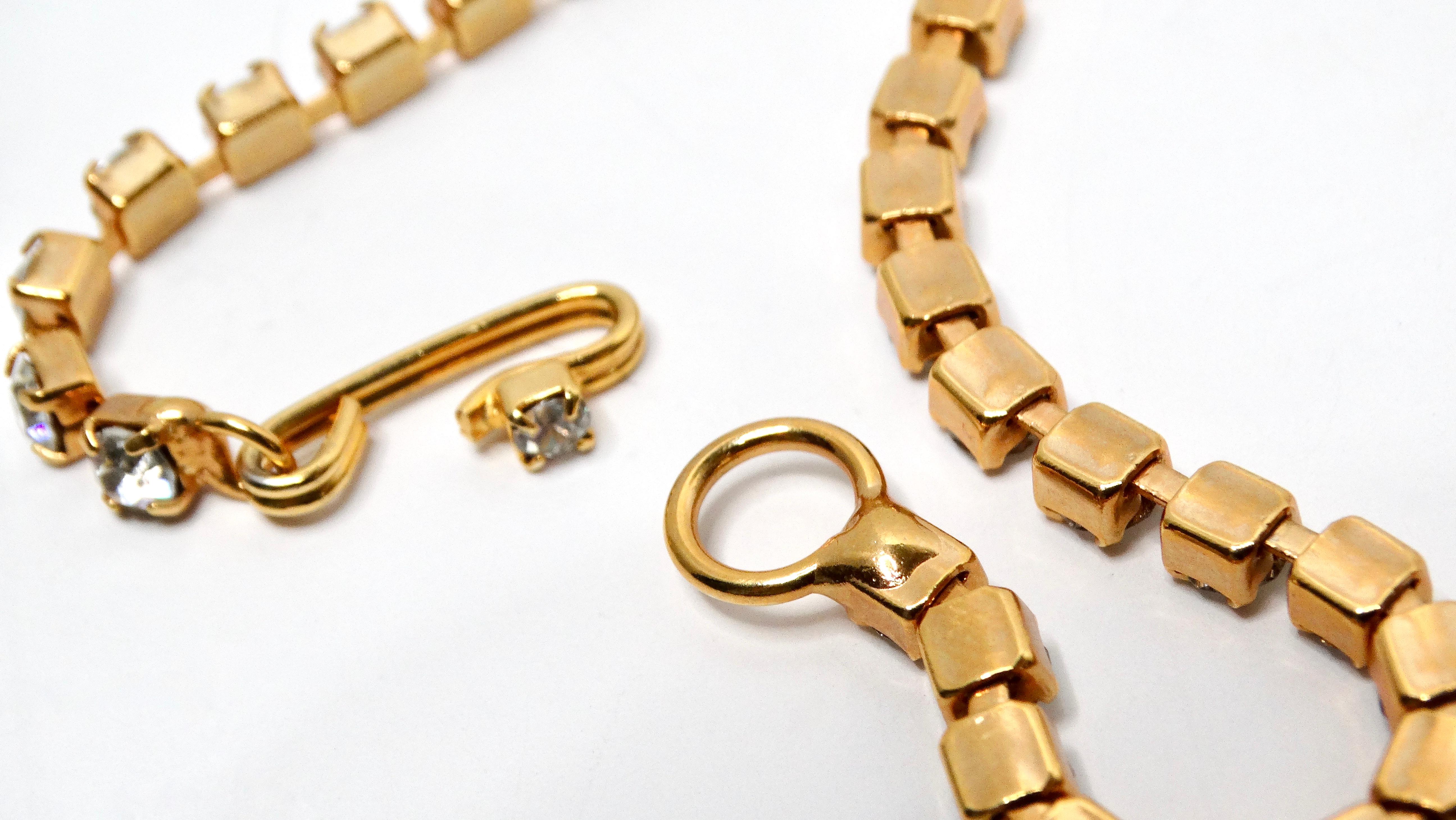 1960s Kenneth Jay Lane Jewel-Tone Gripoix Style Rhinestone Pendent Necklace For Sale 4