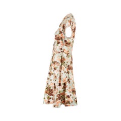 1960 - Kenrose Brown and Orange Floral Shirtwaister Dress