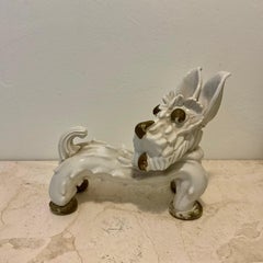1960s Kent Art Ware Ceramic Dog Sculpture, Vintage Signed Figurine