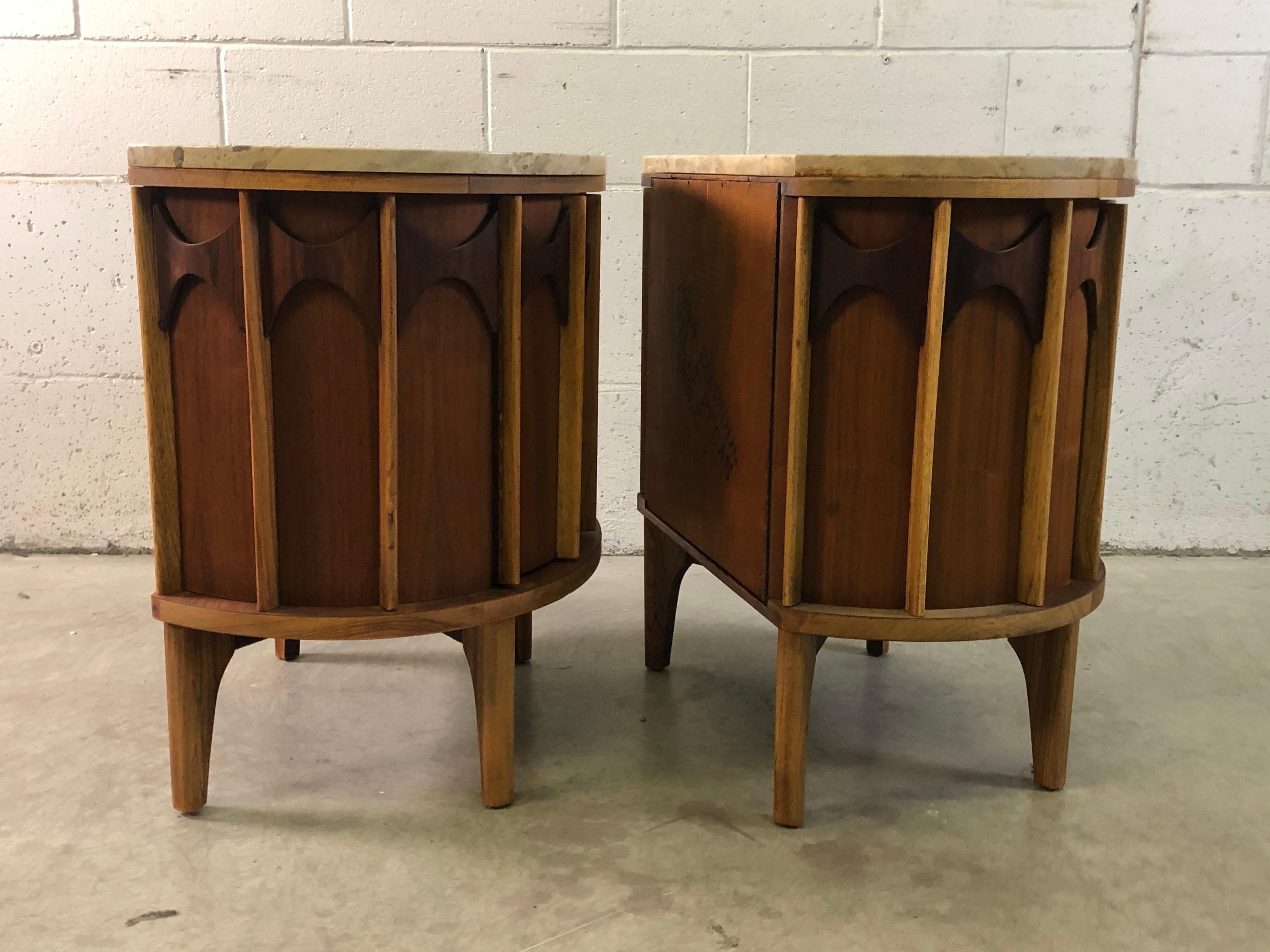1960s Kent Coffey Perspecta Marble-Top End Tables, Pair For Sale 3